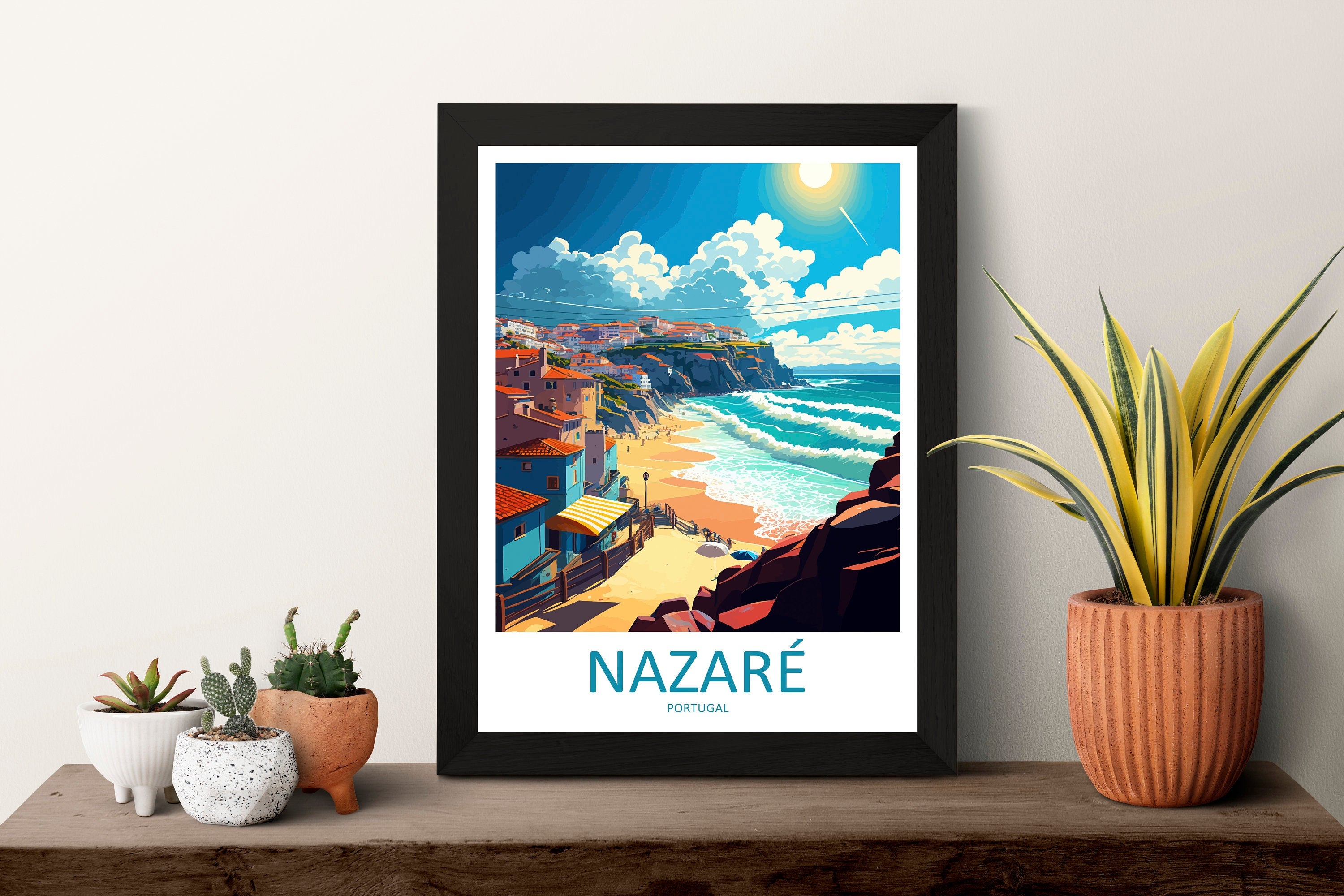 Nazaré Travel Print Wall Art Nazaré Wall Hanging Home Décor Nazaré Gift Art Lovers Portugal Art Lover Gift Nazaré Wall Décor