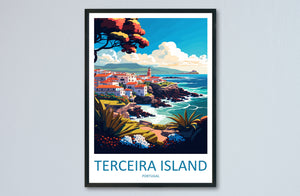 Terceira Island Travel Print Wall Art Terceira Island Wall Hanging Home Décor Terceira Island Gift Art Lovers Portugal Art Lover Gift