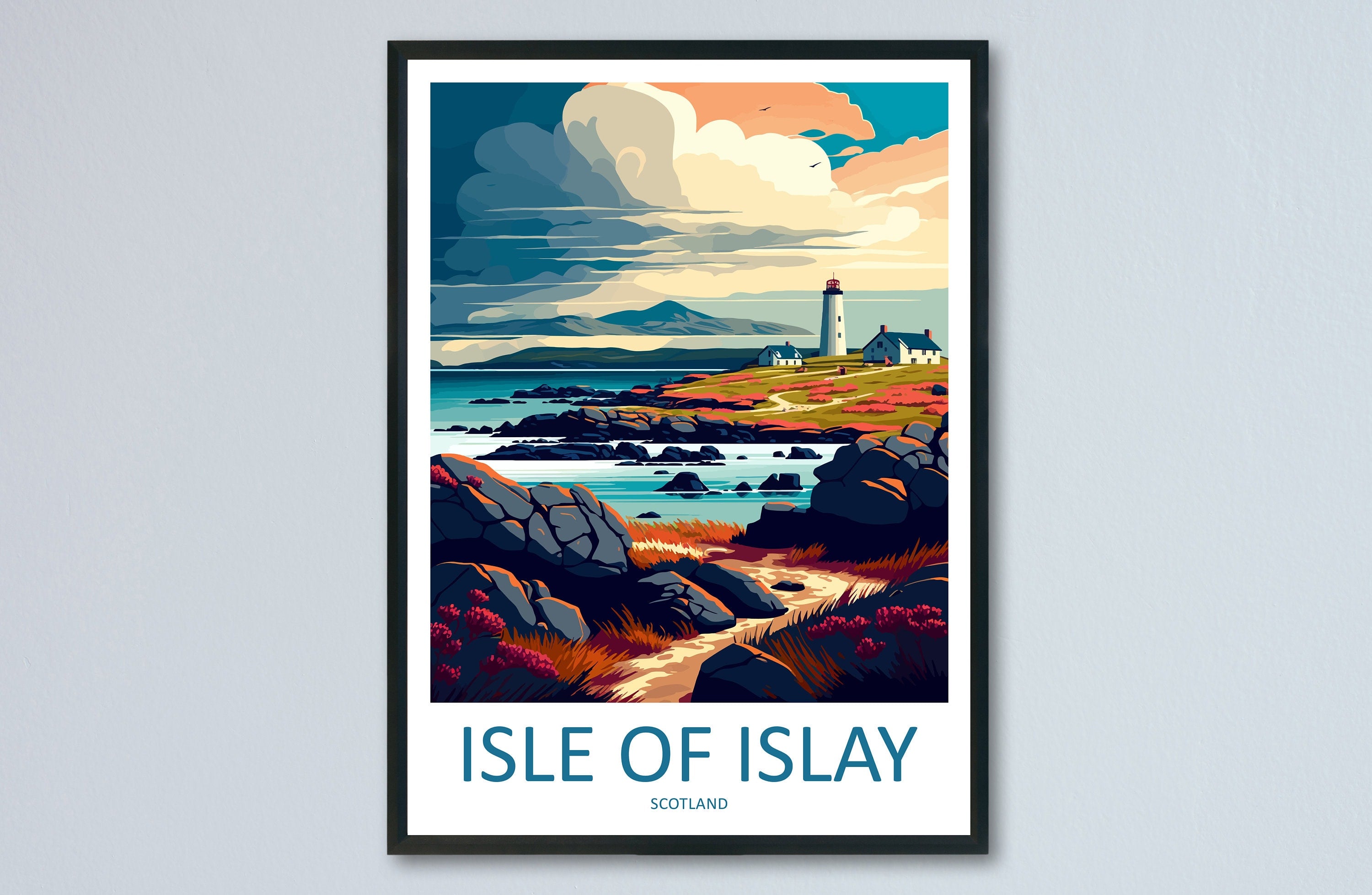 Isle Of Islay Travel Print Wall Art Isle Of Islay Wall Hanging Home Décor Isle Of Islay Gift Art Lovers Scotland Art Lover Gift Isle Poster