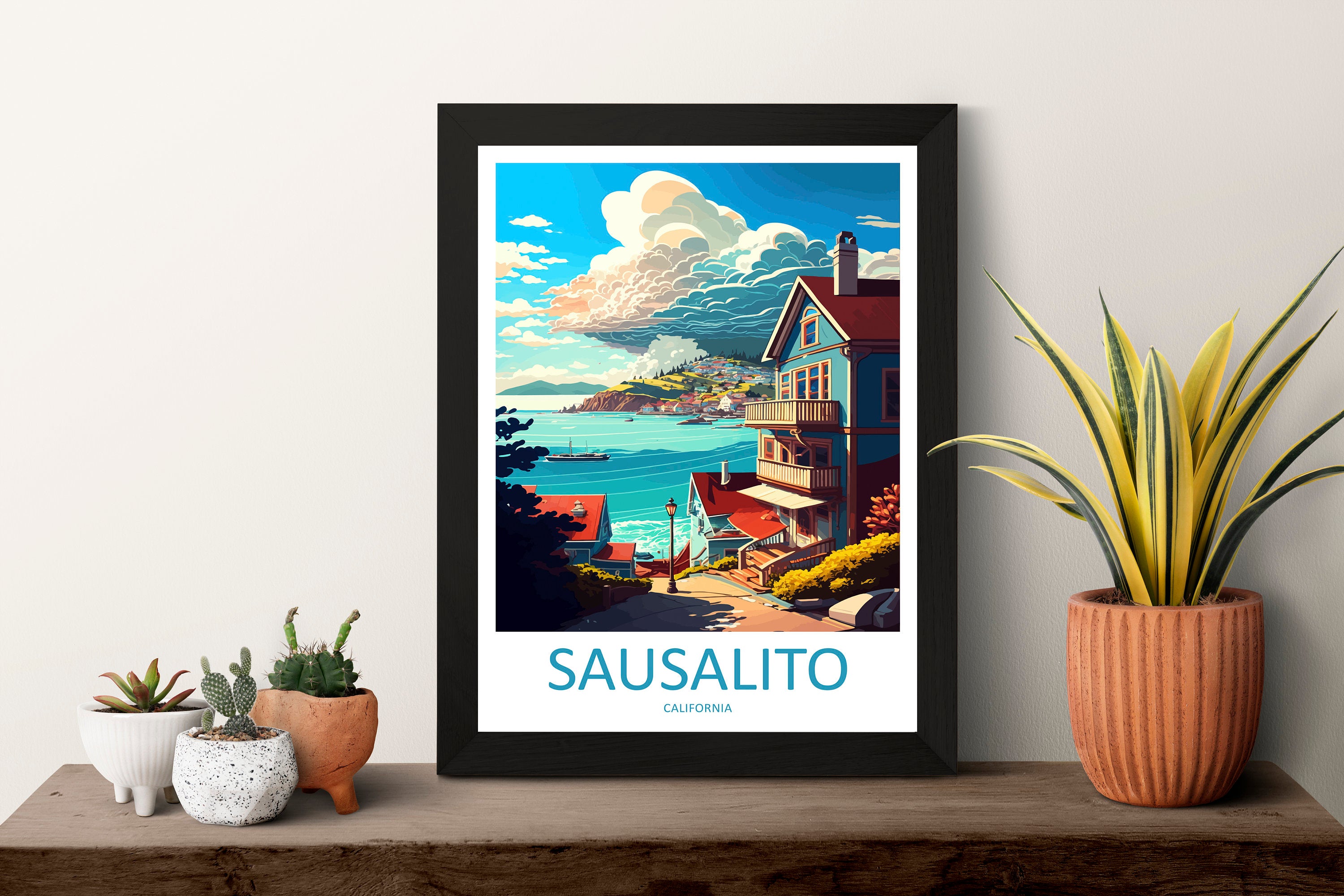 Sausalito Travel Print Wall Art Sausalito Wall Hanging Home Décor Sausalito Gift Art Lovers California Art Lover Gift Sausalito Art Print