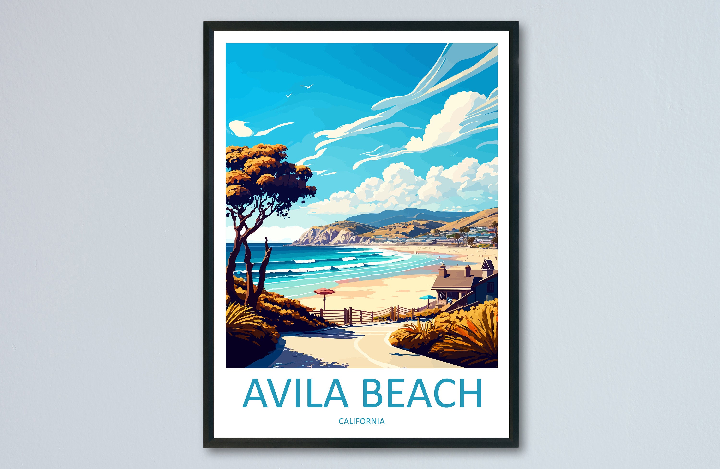 Avila Beach Travel Print Wall Art Avila Beach Wall Hanging Home Décor Avila Beach Gift Art Lovers California Art Lover Gift Avila Beach Art