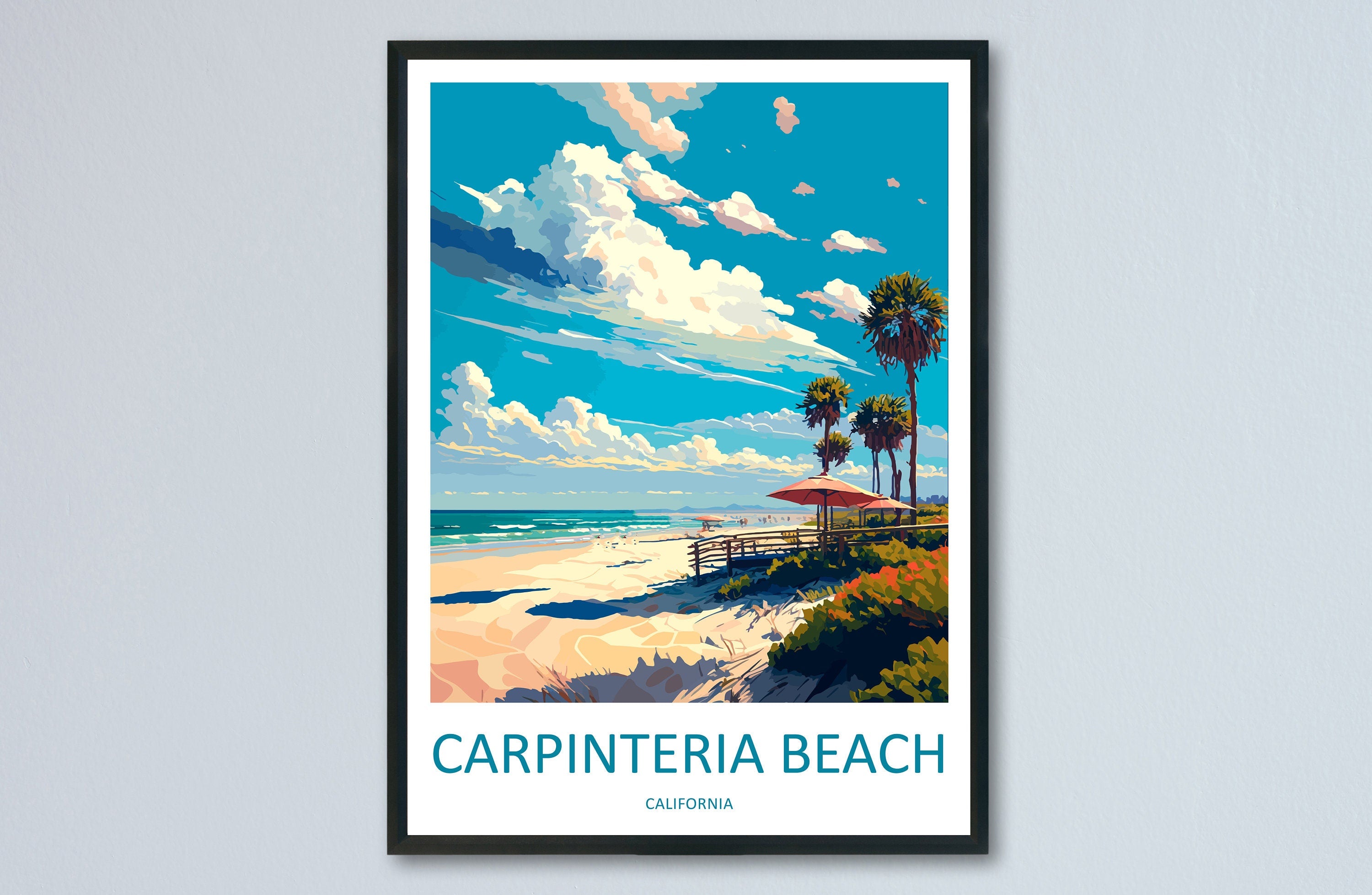 Carpinteria State Beach Travel Print Wall Art Carpinteria Beach Wall Hanging Home Décor Carpinteria Beach Gift Art Lovers California Art