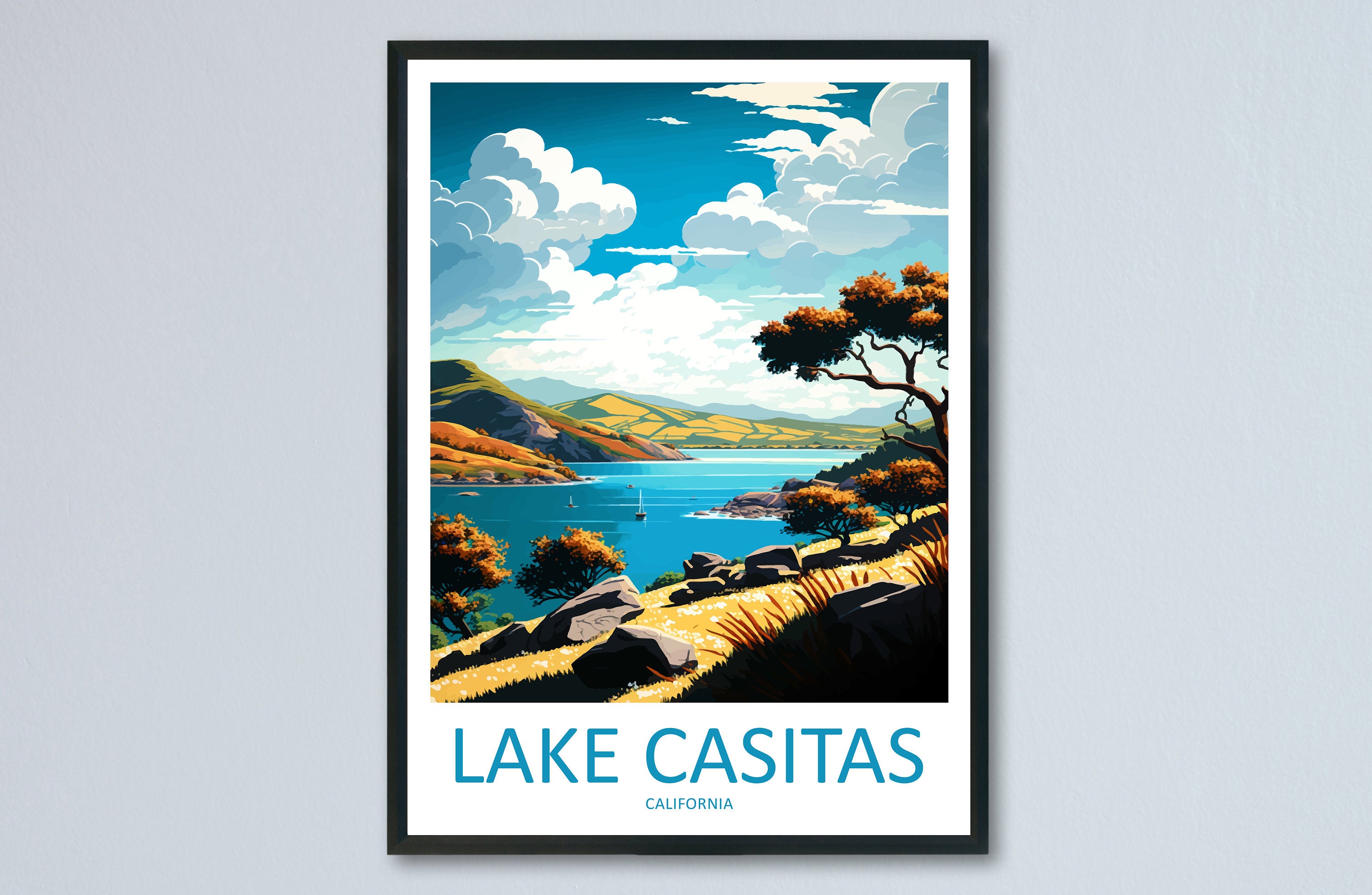 Lake Casitas Travel Print Wall Art Lake Casitas Wall Hanging Home Décor Lake Casitas Gift Art Lovers California Art Lover Gift Lake Casitas