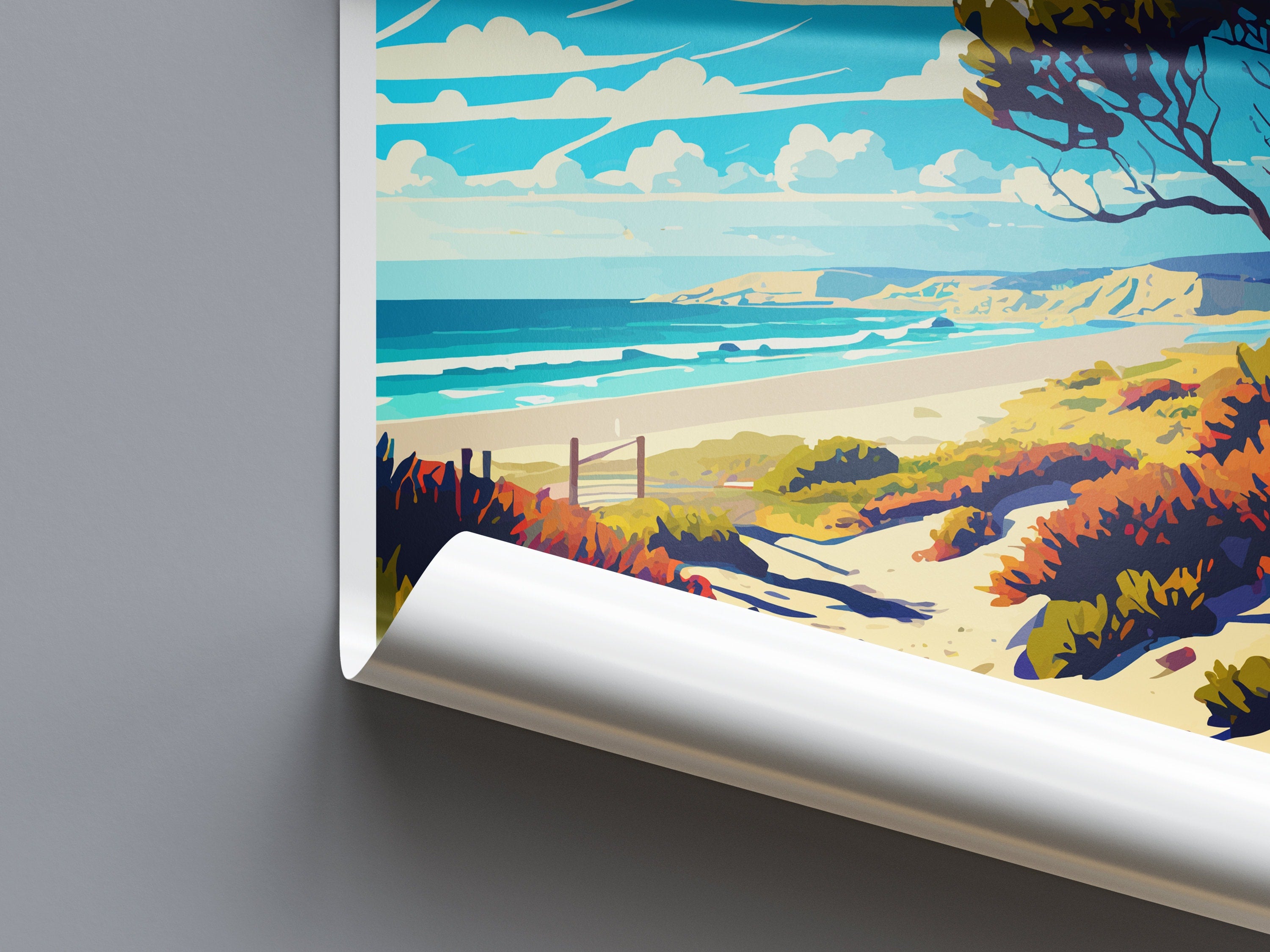 Cambrillo Beach Travel Print Wall Art Cambrillo Beach Wall Hanging Home Décor Cambrillo Beach Gift Art Lovers California Art Lover Gift