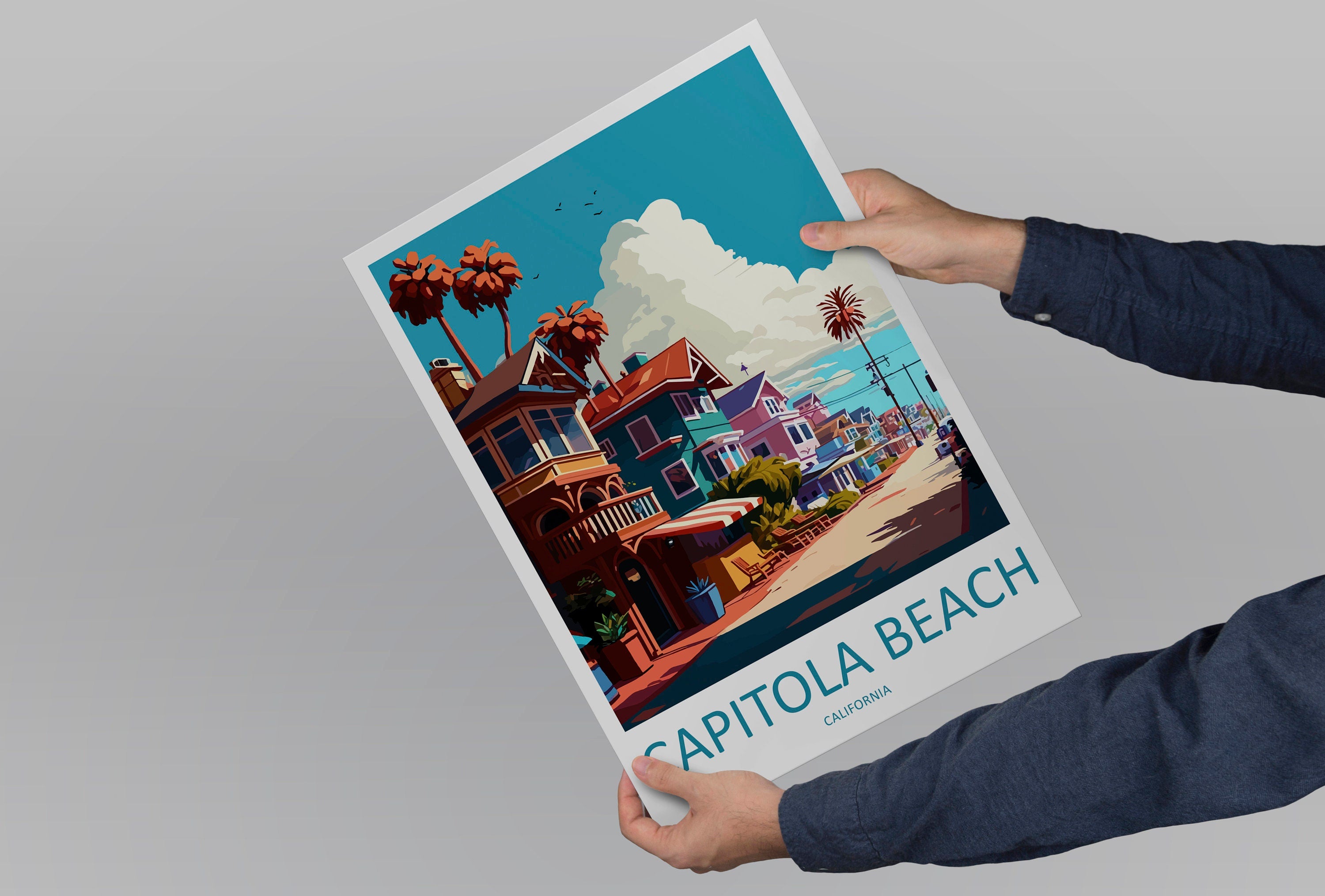 Capitola Beach Travel Print Wall Art Capitola Beach Wall Hanging Home Décor Capitola Beach Gift Art Lovers California Art Lover Gift Print