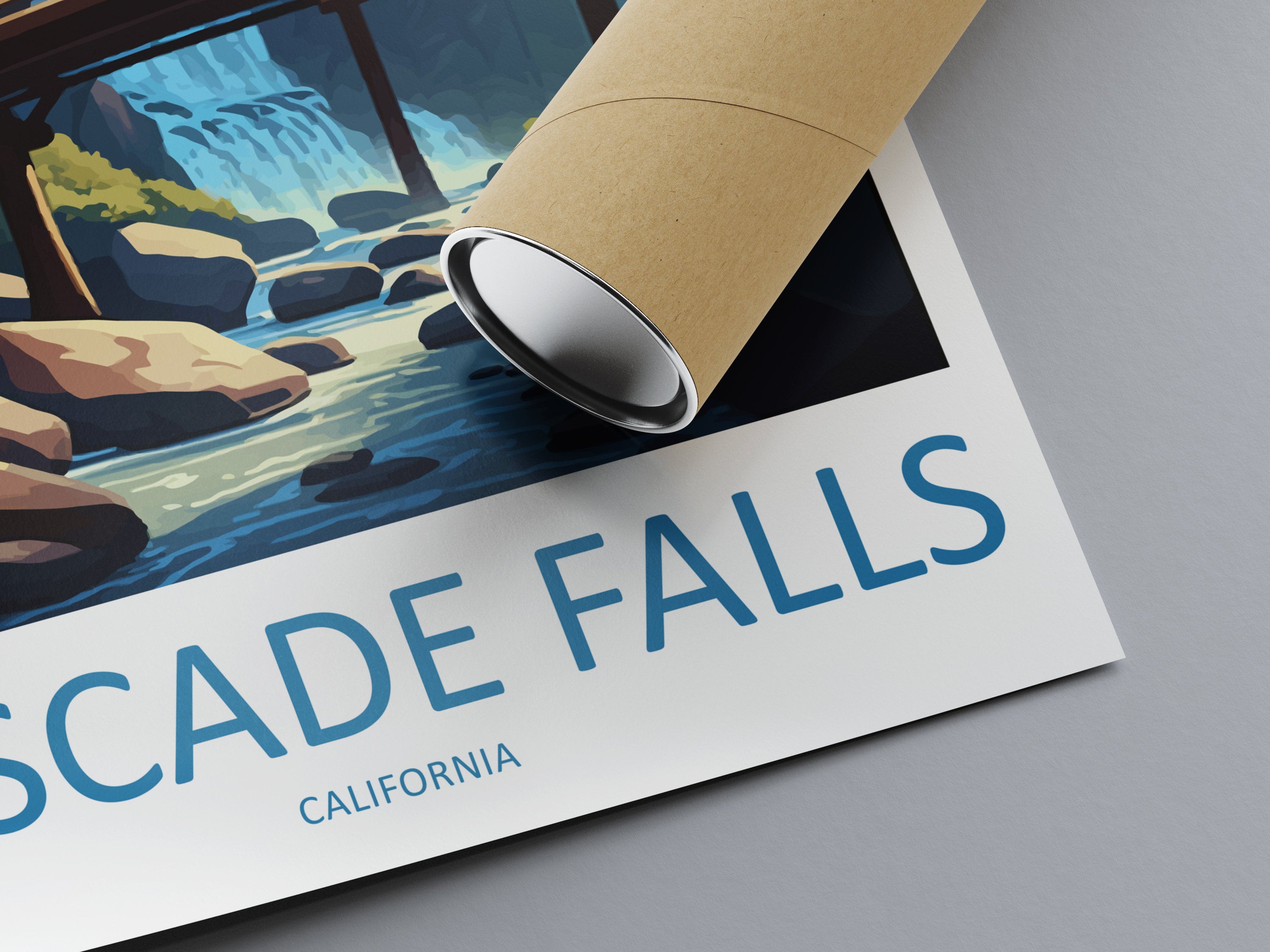 Cascade Falls Travel Print Wall Art Cascade Falls Wall Hanging Home Décor Cascade Falls Gift Art Lovers California Art Lover Gift Poster