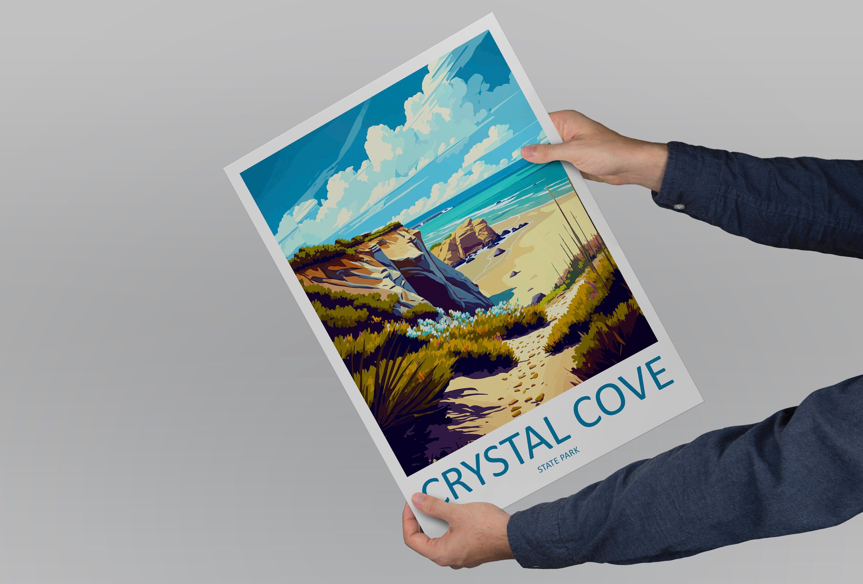 Crystal Cove Travel Print Wall Art Crystal Cove Wall Hanging Home Décor Crystal Cove Gift Art Lovers California Art Lover Gift Poster