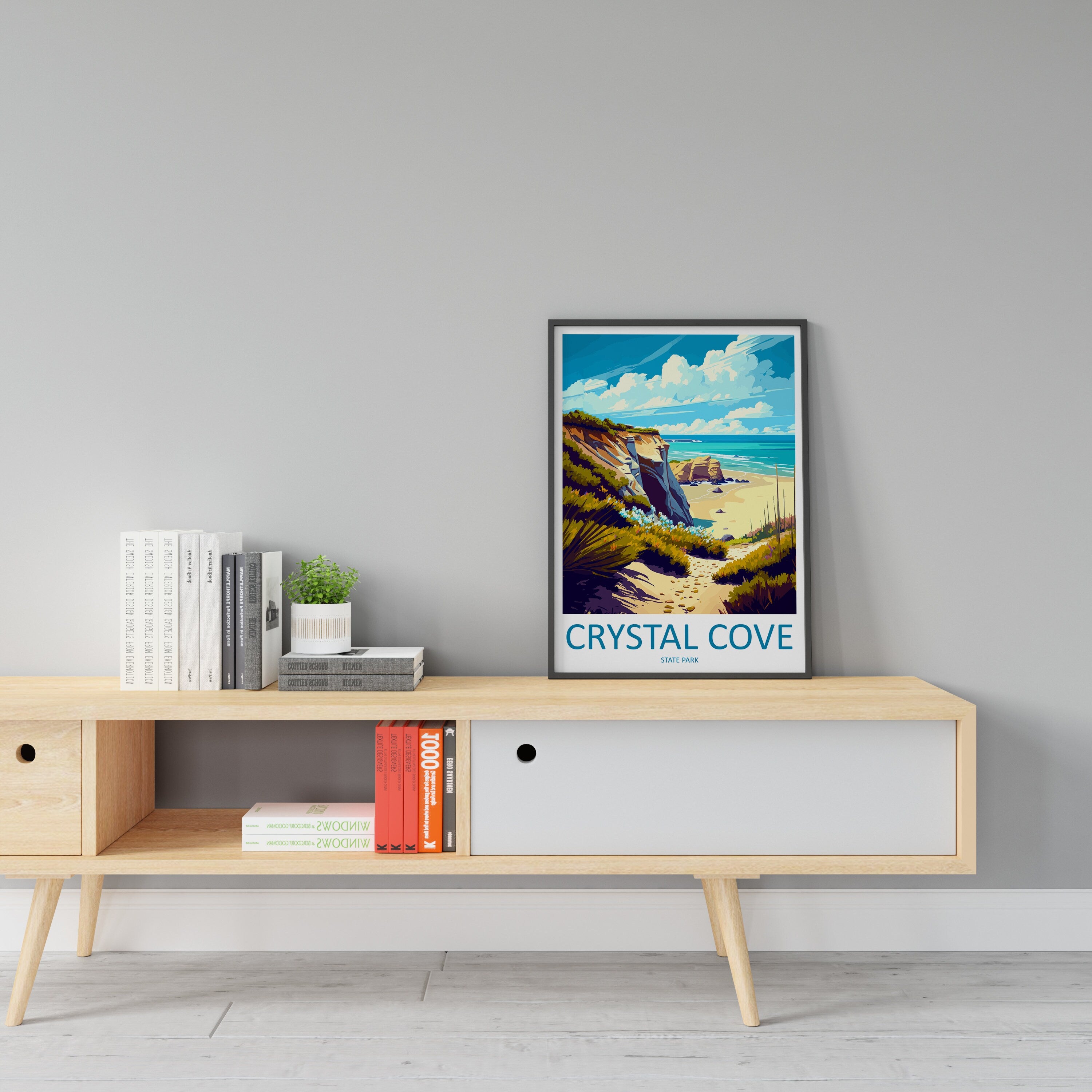 Crystal Cove Travel Print Wall Art Crystal Cove Wall Hanging Home Décor Crystal Cove Gift Art Lovers California Art Lover Gift Poster