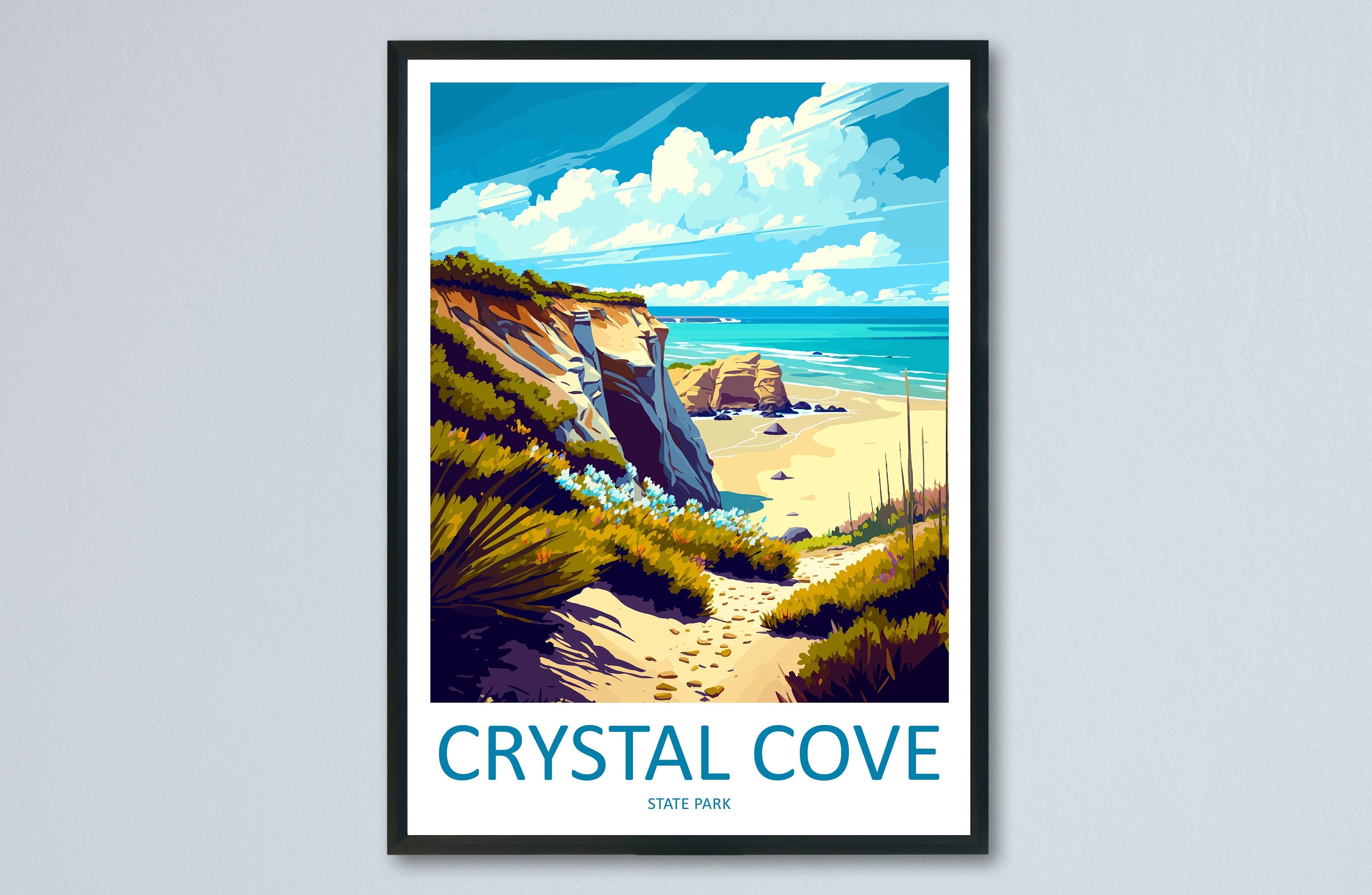 Crystal Cove Travel Print Wall Art Crystal Cove Wall Hanging Home Décor Crystal Cove Gift Art Lovers California Art Lover Gift Poster