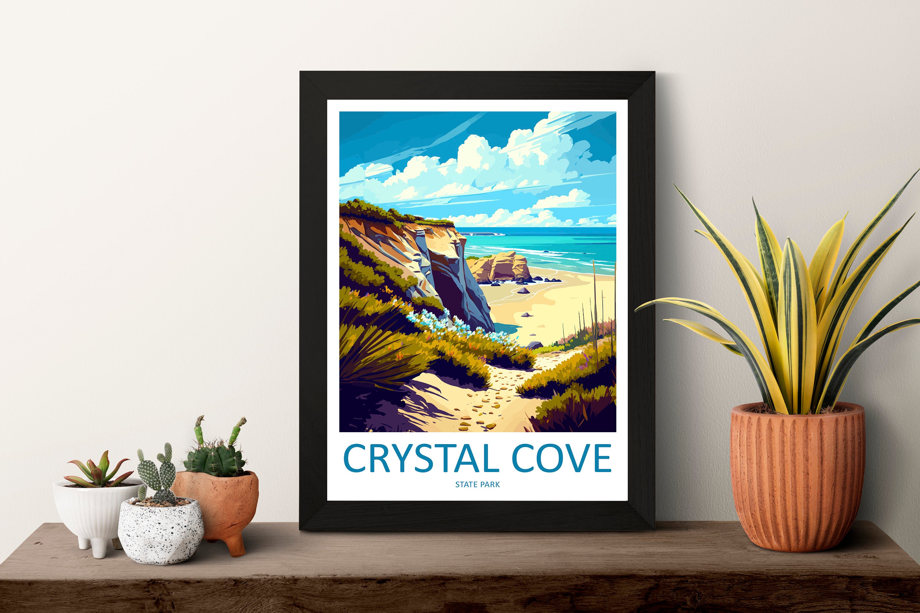 Crystal Cove Travel Print Wall Art Crystal Cove Wall Hanging Home Décor Crystal Cove Gift Art Lovers California Art Lover Gift Poster