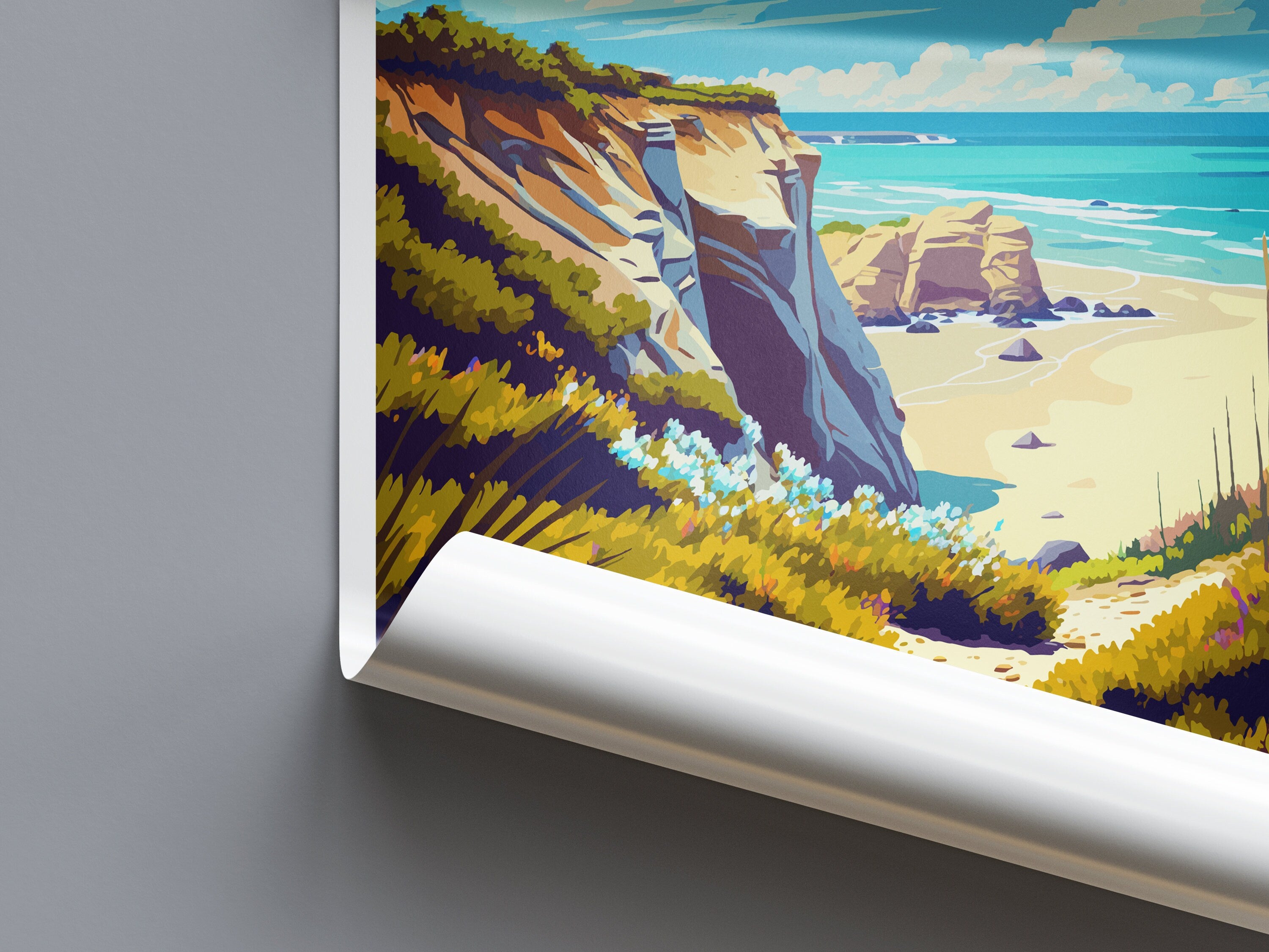 Crystal Cove Travel Print Wall Art Crystal Cove Wall Hanging Home Décor Crystal Cove Gift Art Lovers California Art Lover Gift Poster