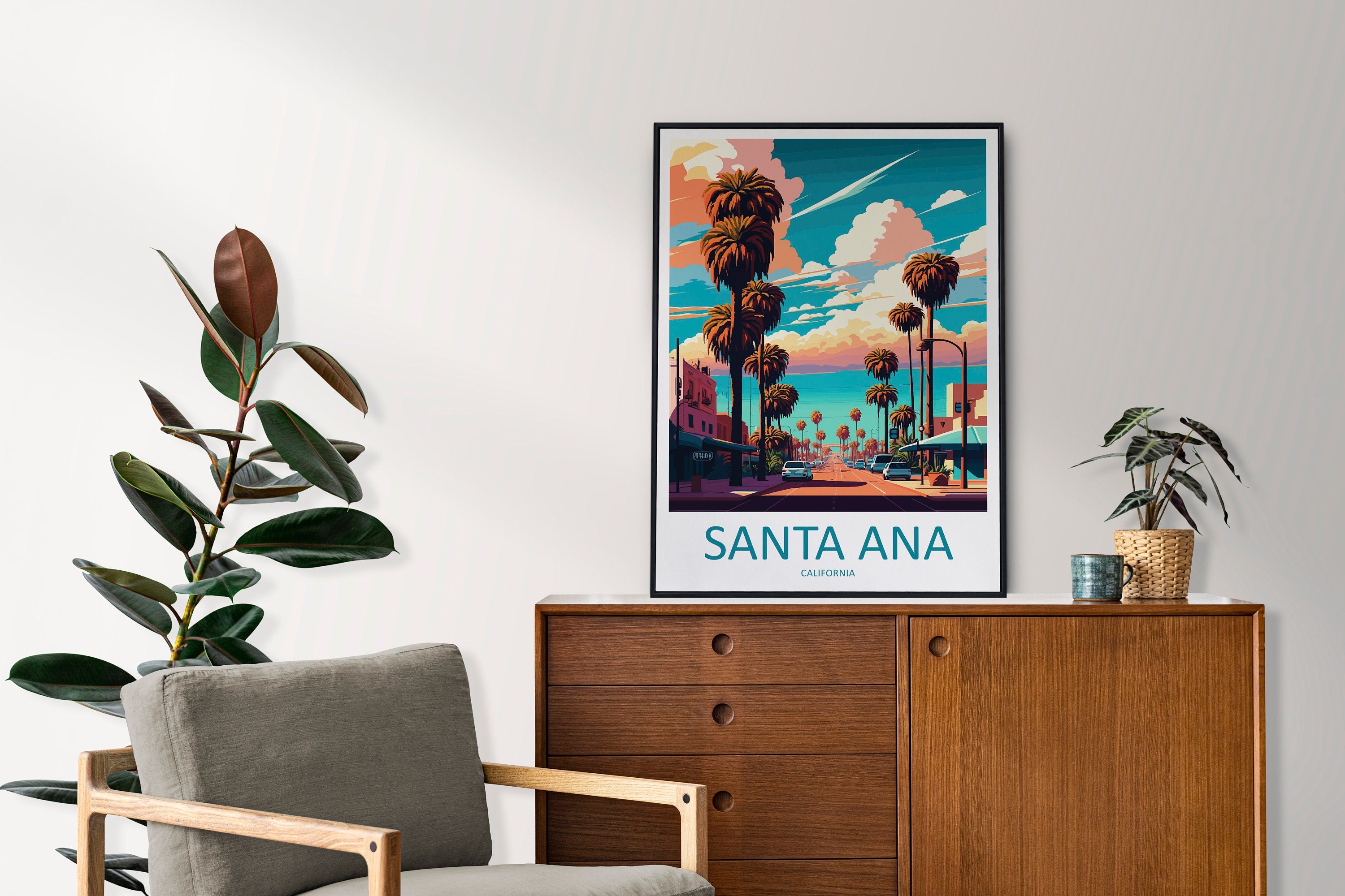 Santa Ana Travel Print Wall Art Santa Ana Wall Hanging Home Décor Santa Ana Gift Art Lovers California Art Poster Santa Ana Wall Poster