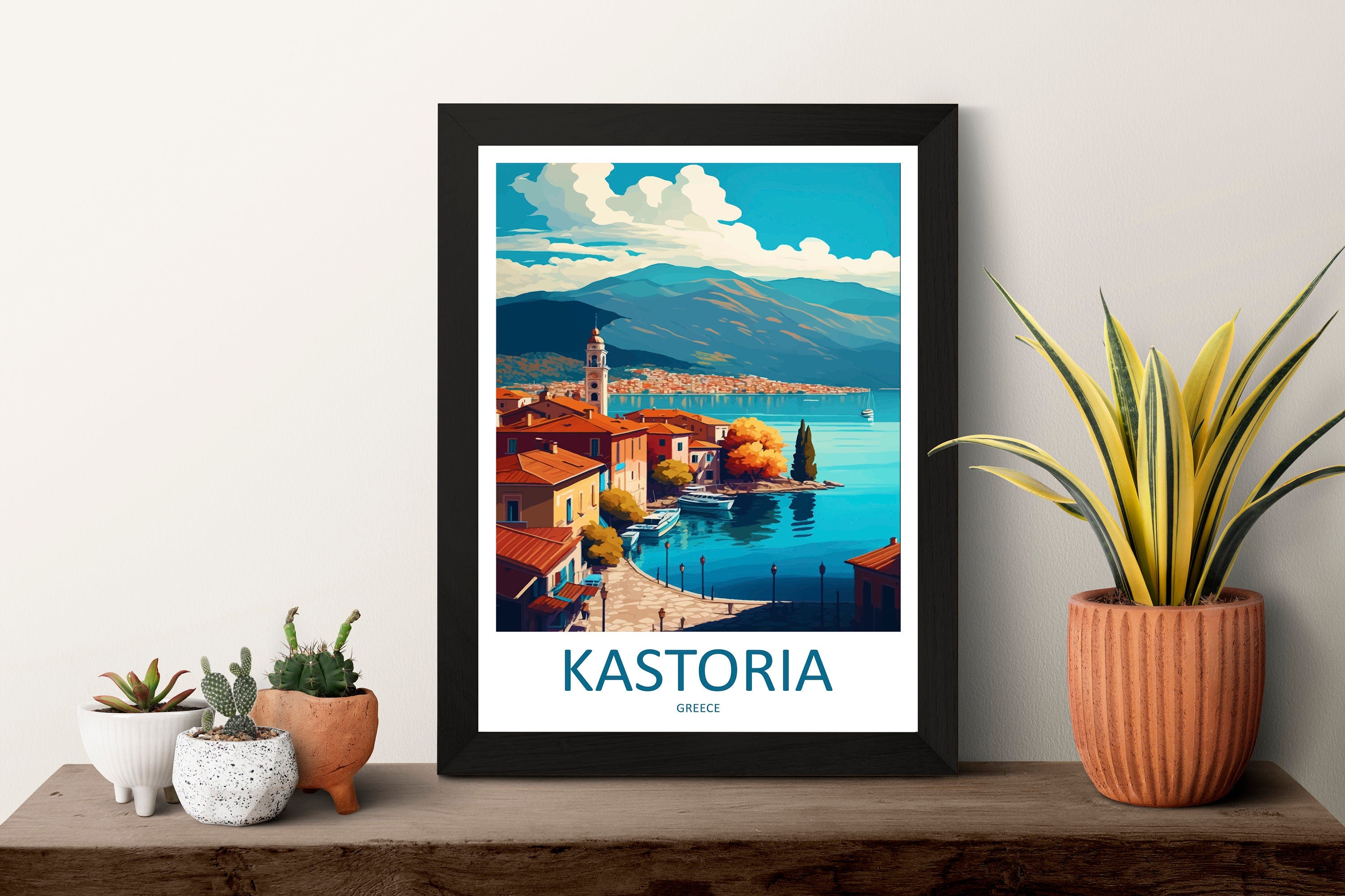 Kastoria Travel Print Wall Art Kastoria Greece Wall Hanging Home Decoration Kastoria Gift Art Lovers Wall Art Print Kastoria Greece Wall Art