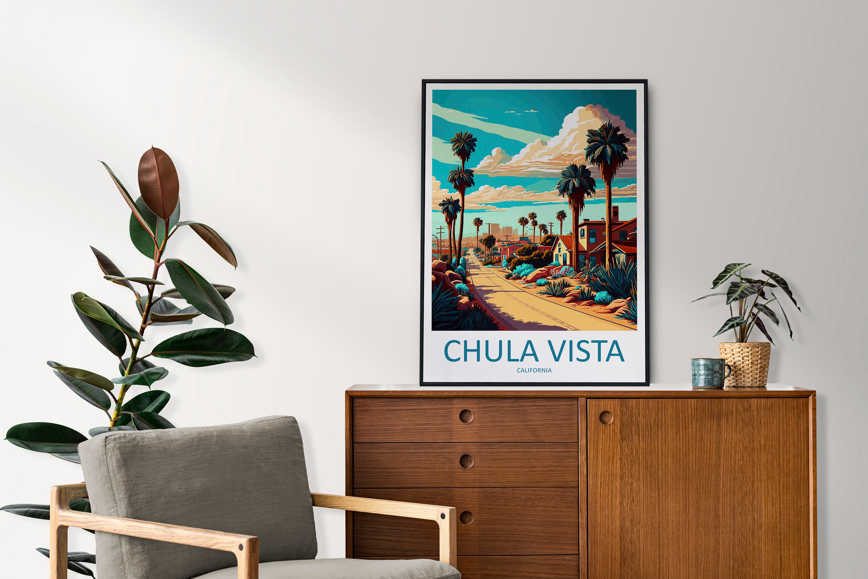 Chula Vista Travel Print Wall Art Chula Vista Wall Hanging Home Décor Chula Vista Gift Art Lovers California Art Lover Gift California Art