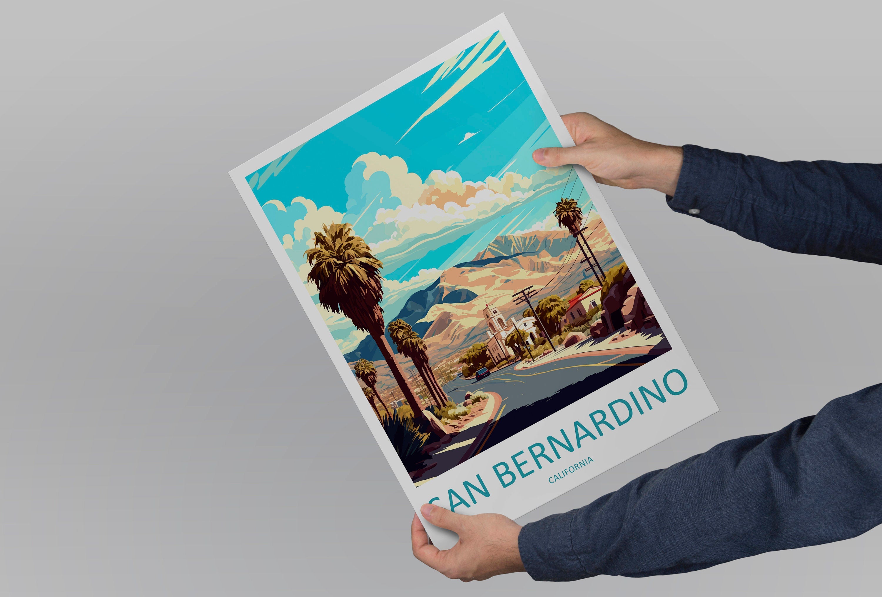 San Bernardino Travel Print Wall Art San Bernardino Wall Hanging Home Décor San Bernardino Gift Art Lovers California Art Lover Gift