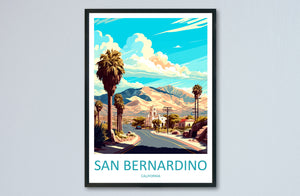 San Bernardino Travel Print Wall Art San Bernardino Wall Hanging Home Décor San Bernardino Gift Art Lovers California Art Lover Gift