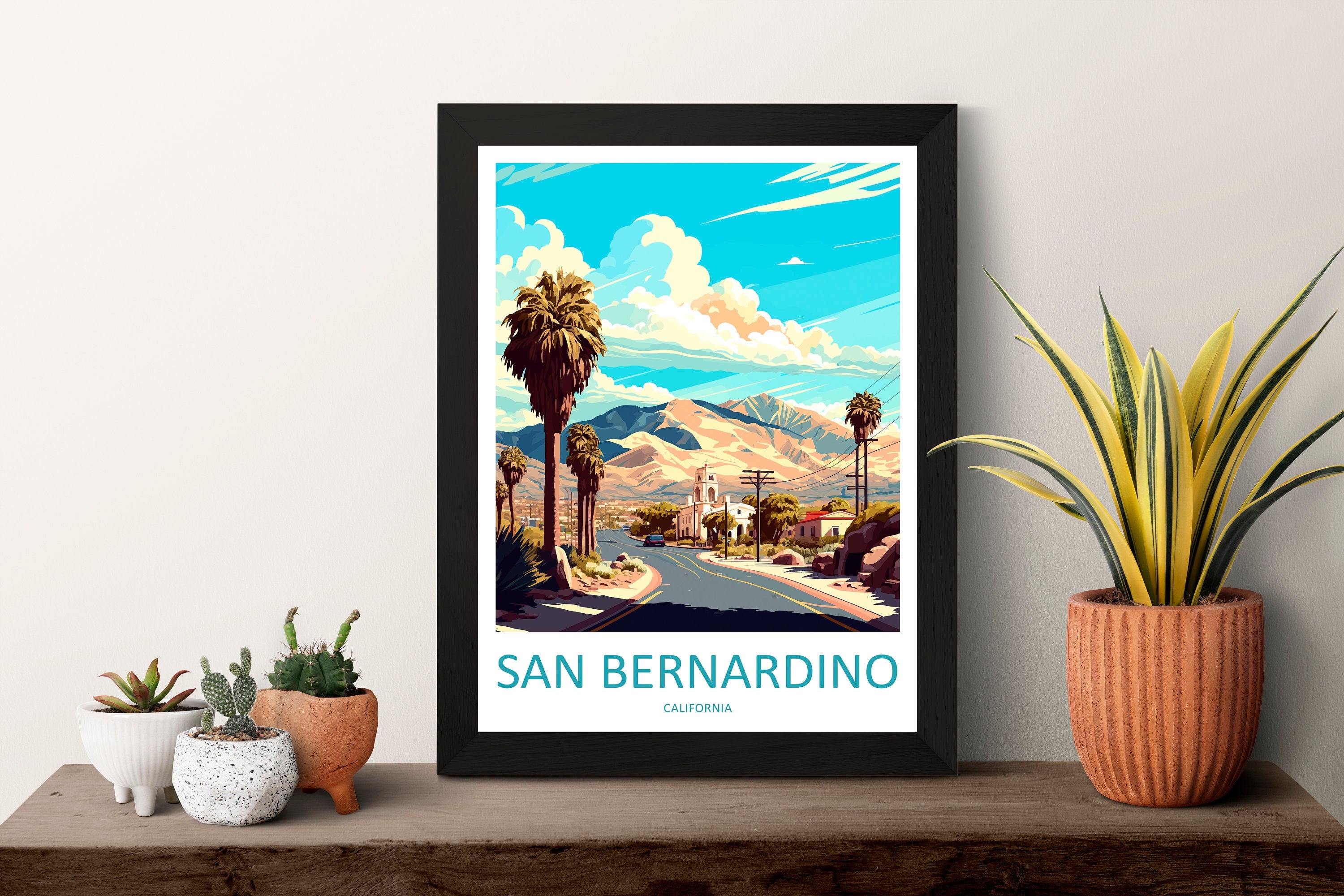 San Bernardino Travel Print Wall Art San Bernardino Wall Hanging Home Décor San Bernardino Gift Art Lovers California Art Lover Gift