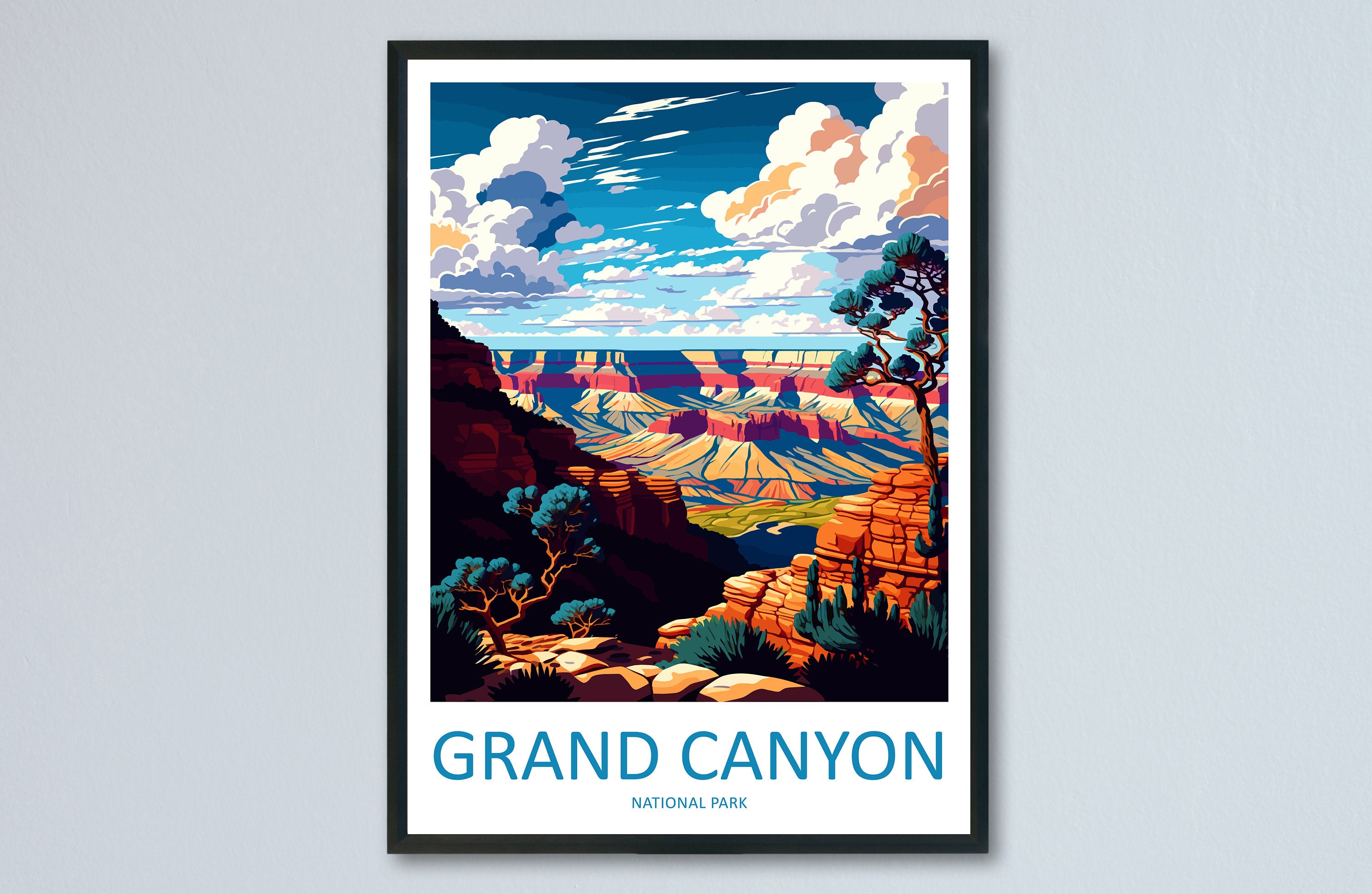 Grand Canyon National Park Travel Print Wall Art Grand Canyon Wall Hanging Home Décor Grand Canyon Gift Art Lovers Arizona Art Lover Gift