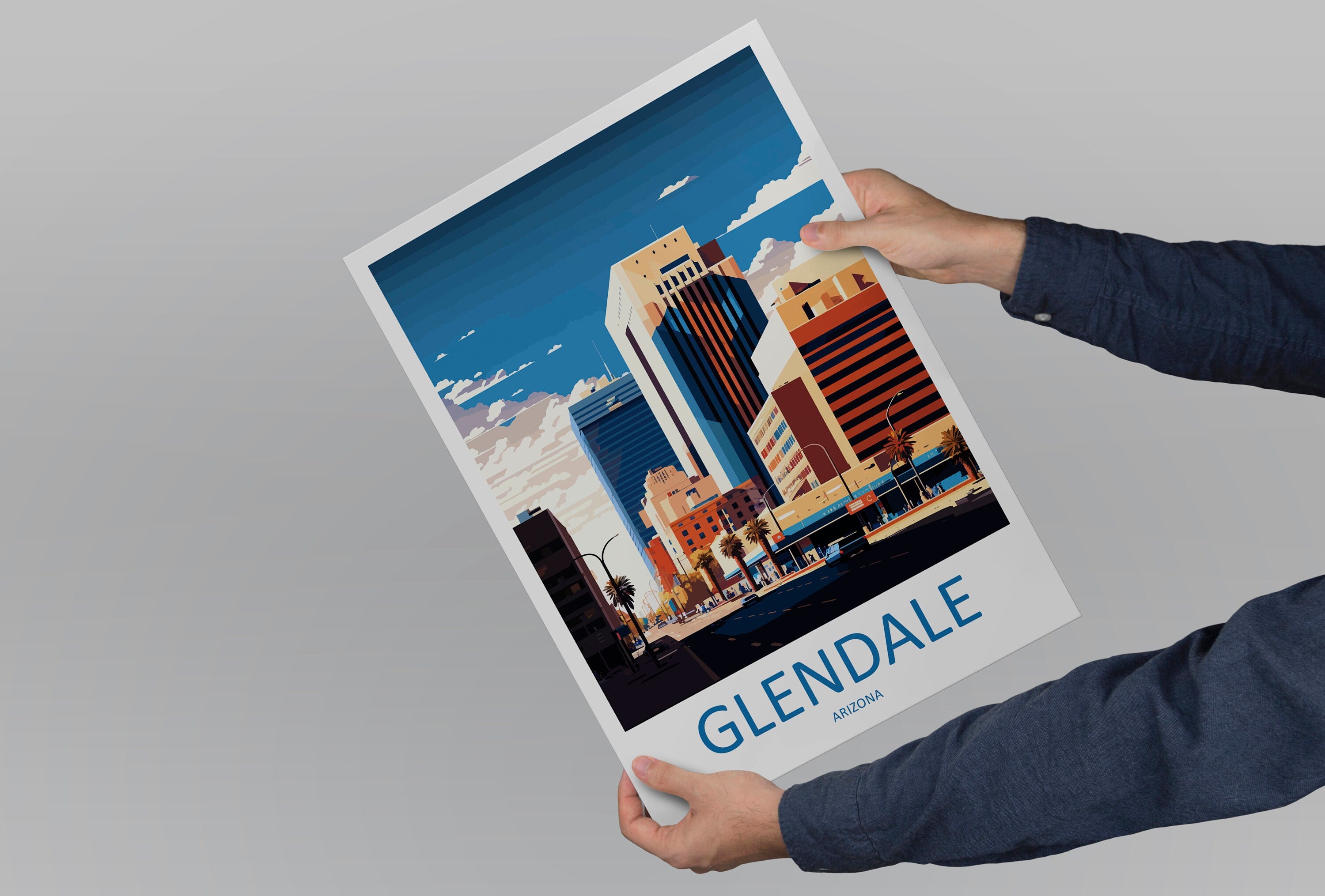 Glendale Travel Print Wall Art Glendale Wall Hanging Home Décor Glendale Gift Art Lovers Arizona Art Lover Gift Arizona Travel Print