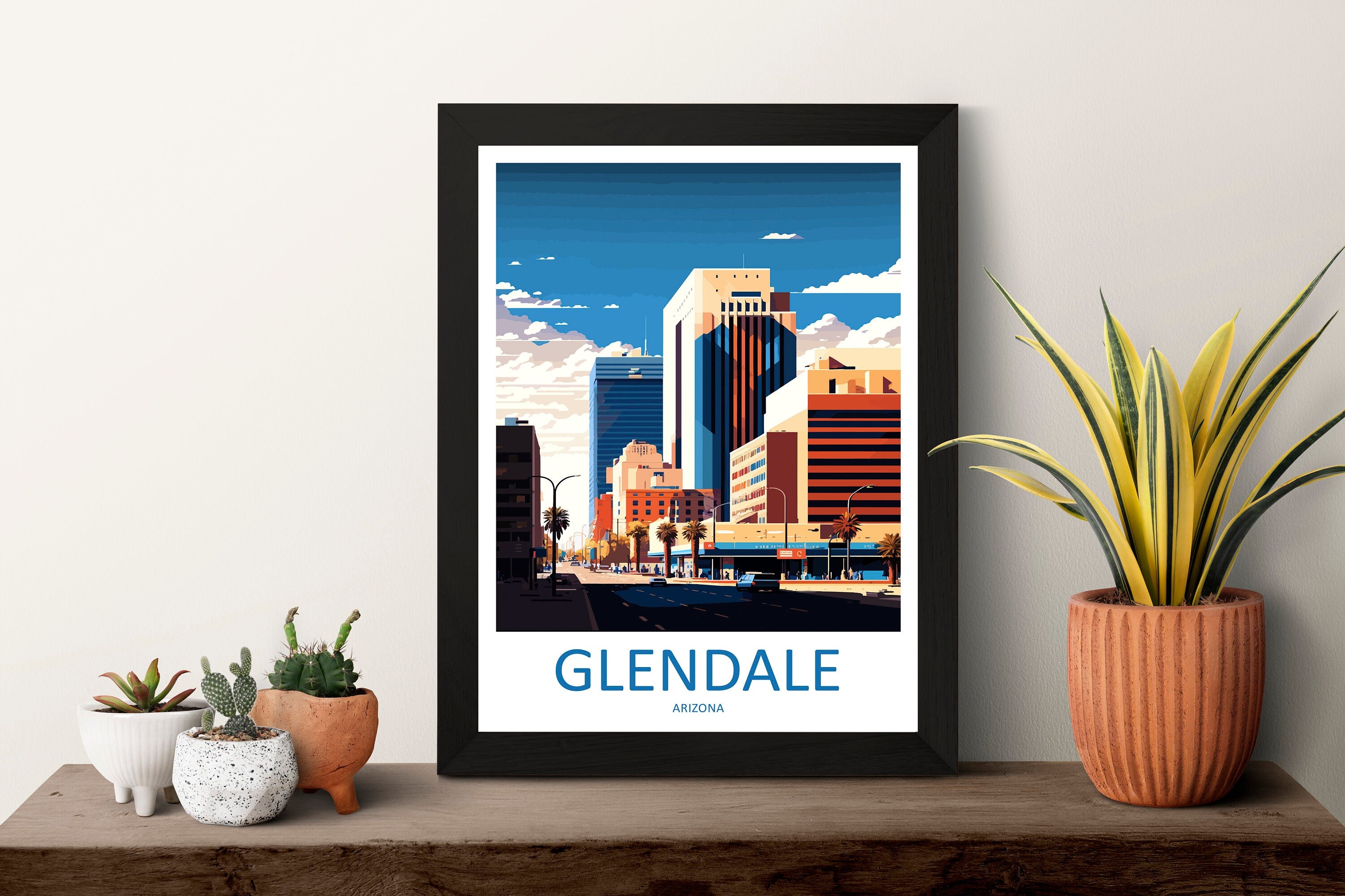 Glendale Travel Print Wall Art Glendale Wall Hanging Home Décor Glendale Gift Art Lovers Arizona Art Lover Gift Arizona Travel Print