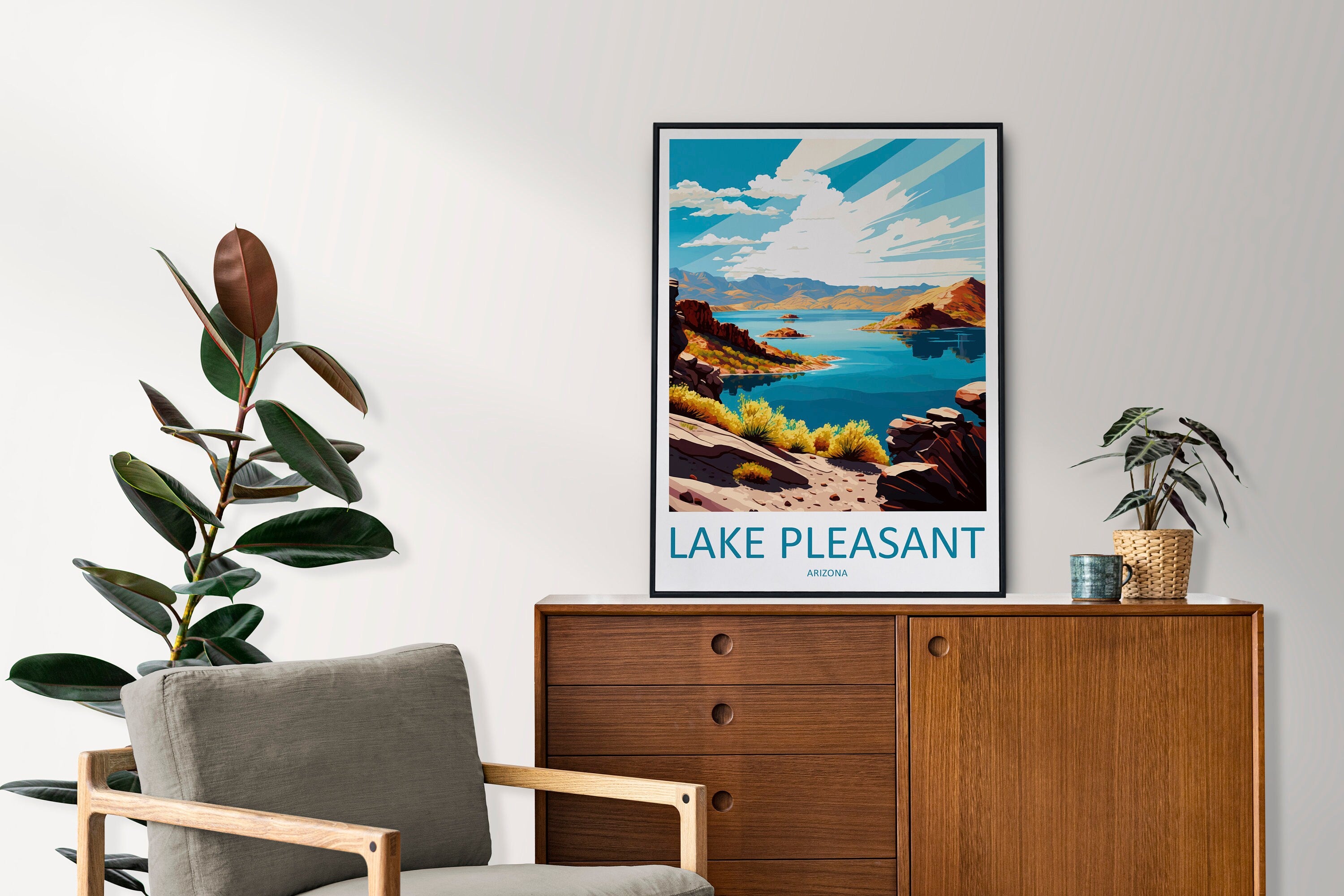 Lake Pleasant Travel Print Wall Art Lake Pleasant Wall Hanging Home Décor Lake Pleasant Gift Art Lovers Arizona Art Lover Gift Arizona Art