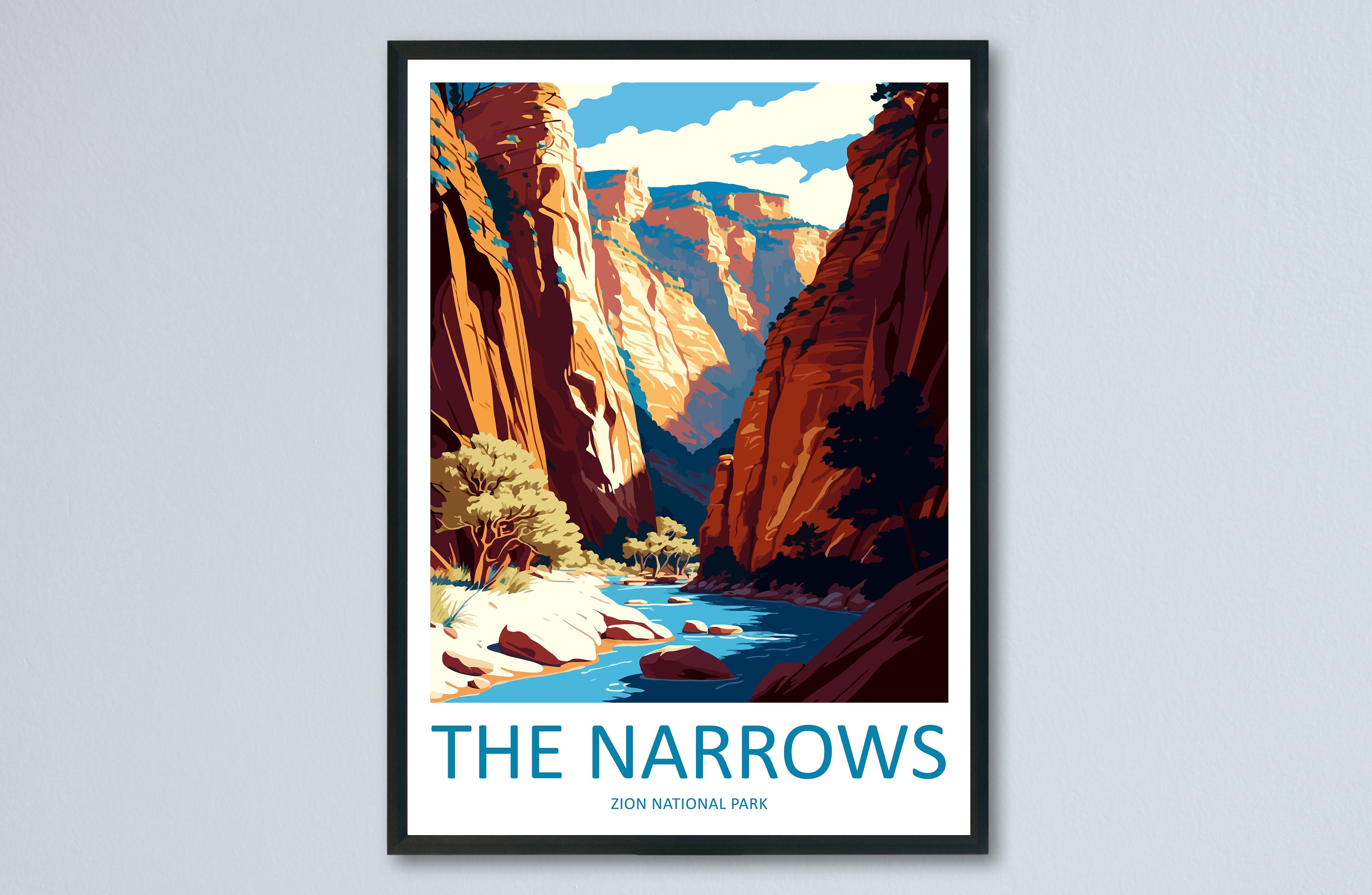 Zion National Park The Narrows Travel Print Wall Art Zion National Park Wall Hanging Home Décor Zion National Park Gift Art Lover Arizona