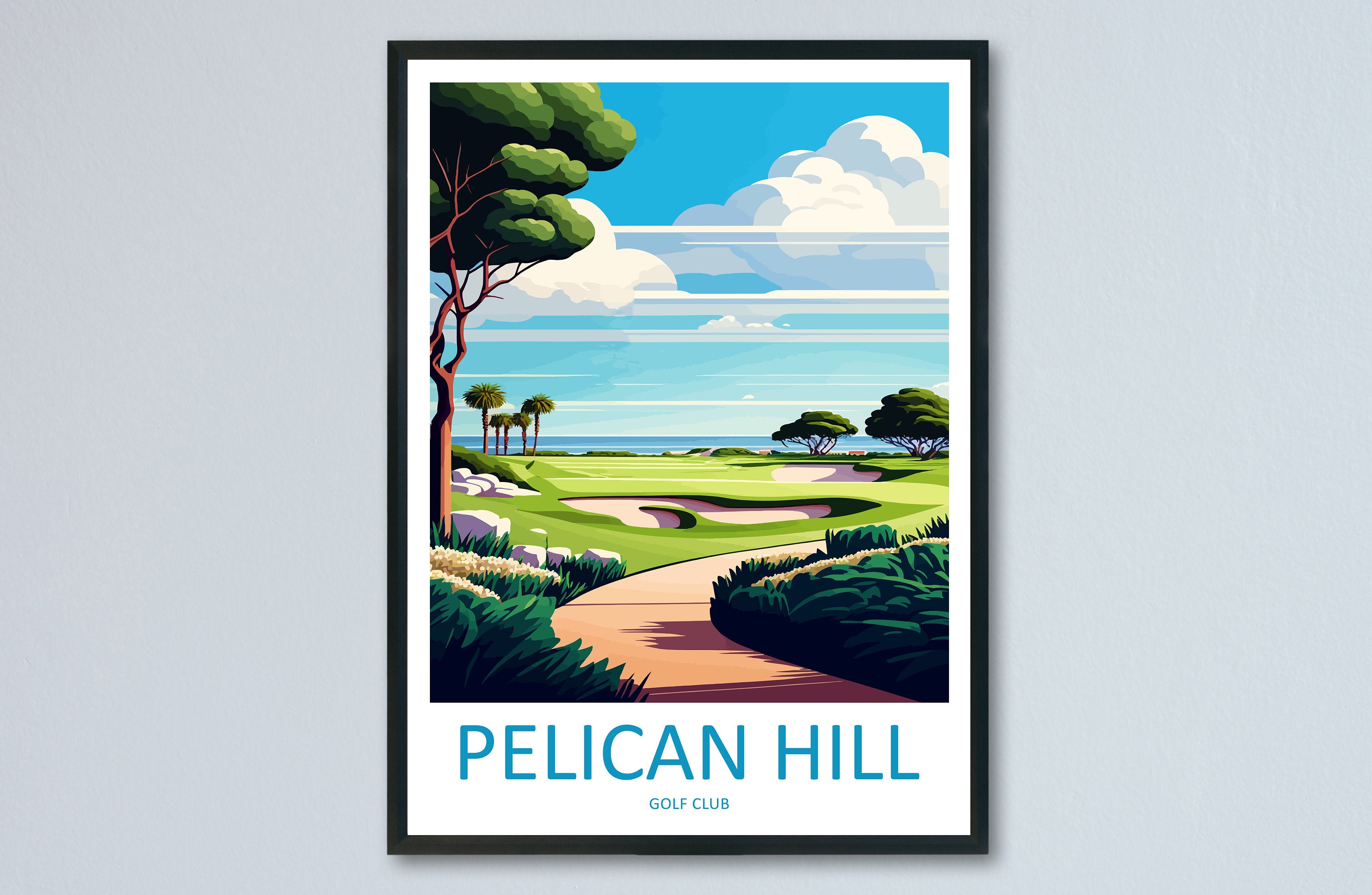 Pelican Hill Golf Club Travel Print Wall Art Pelican Hill Golf Club Wall Hanging Home Décor Pelican Hill Golf Club Gift Art Lovers Golf Art