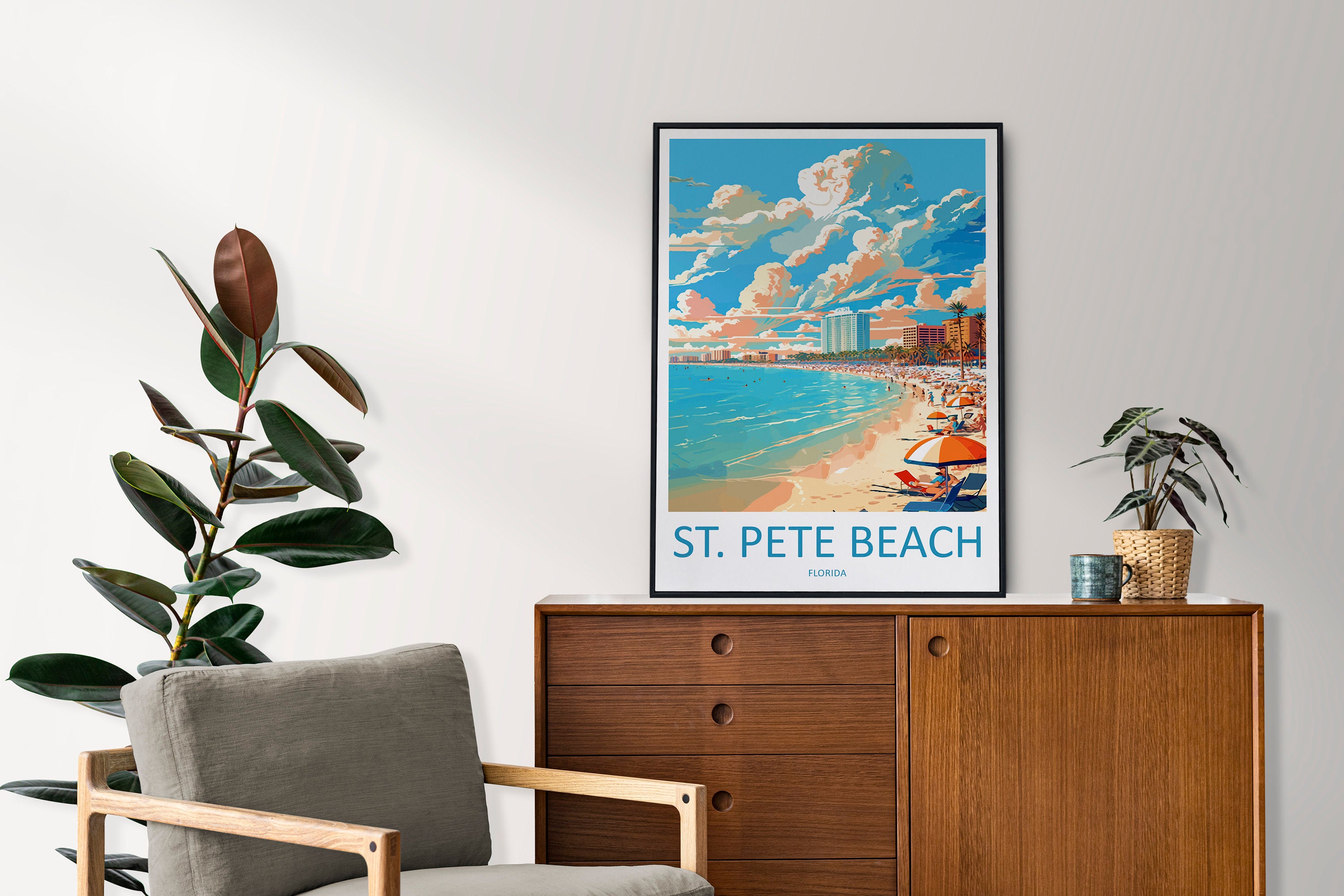 St. Pete Beach Travel Print Wall Art St. Pete Beach Wall Hanging Home Décor St. Pete Beach Gift Art Lovers Gift Beach Florida St. Pete Beach