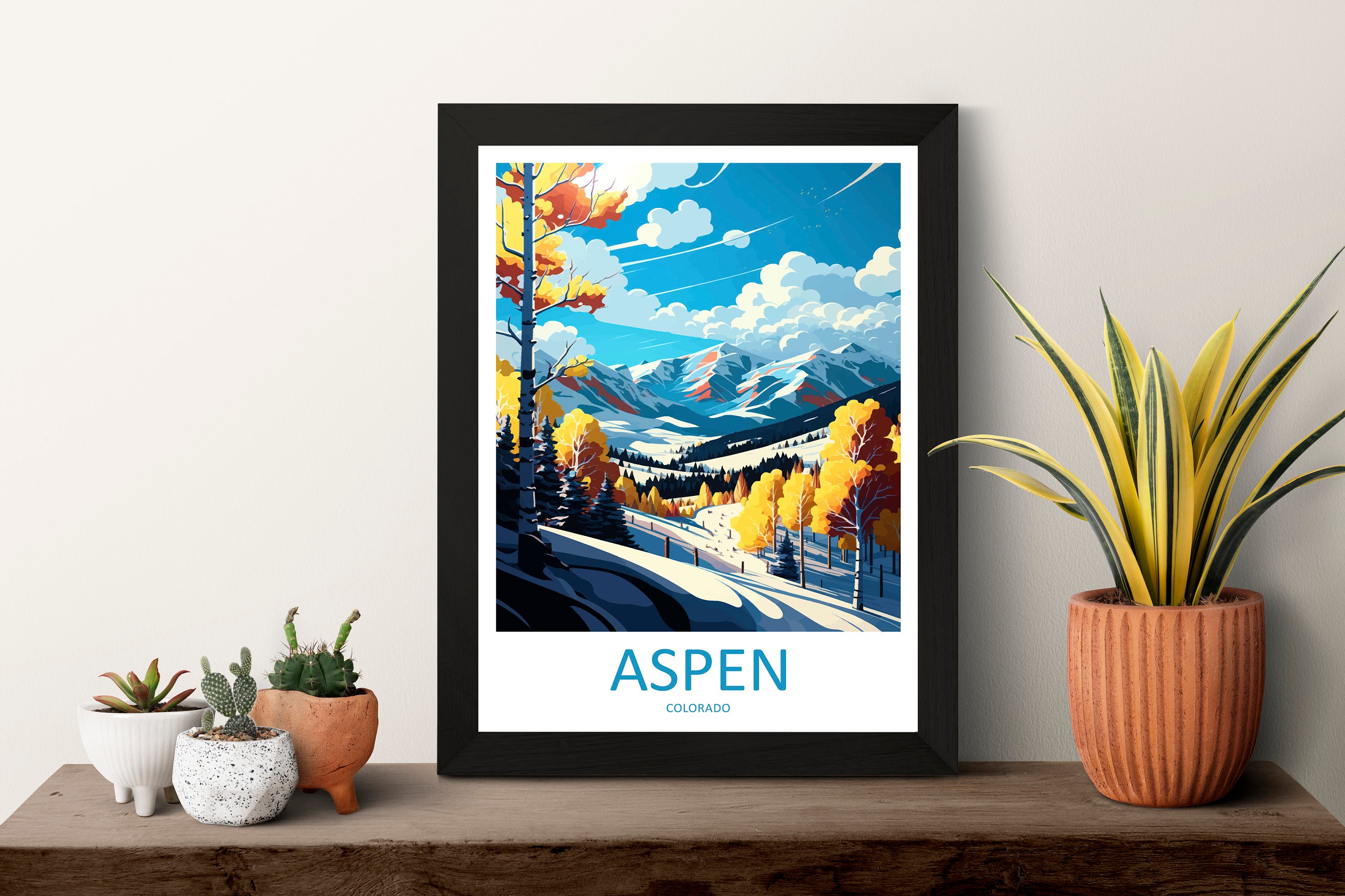 Aspen Ski Resort Travel Print Wall Art Aspen Ski Resort Wall Hanging Home Décor Aspen Ski Resort Gift Art Lovers Colorado Art Lover Gift