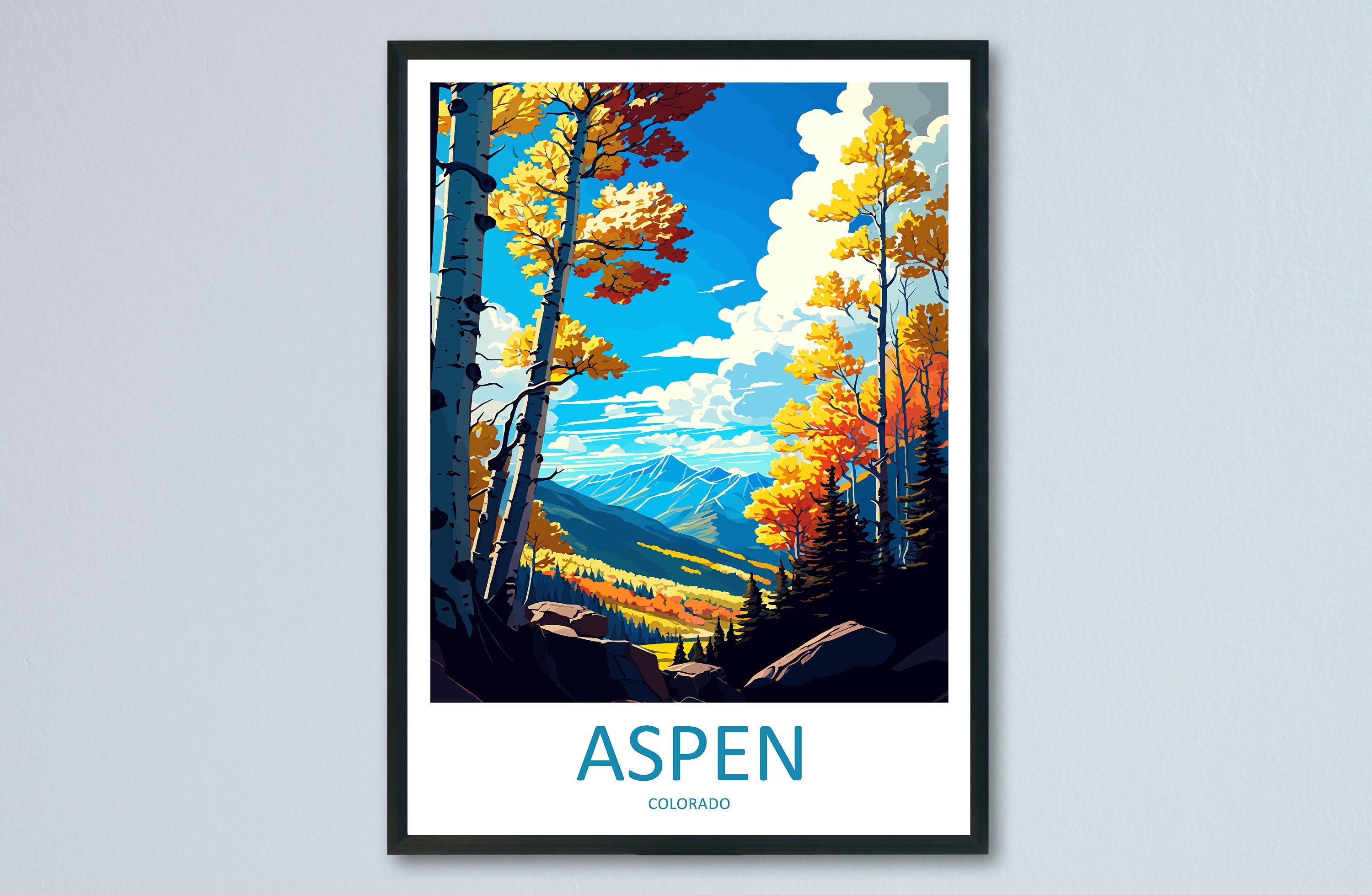Aspen Ski Resort Travel Print Wall Art Aspen Ski Resort Wall Hanging Home Décor Aspen Ski Resort Gift Art Lovers Colorado Art Lover Gift