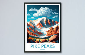 Pike Peaks Travel Print Wall Art Pike Peaks Wall Hanging Home Décor Pike Peaks Gift Art Lovers Colorado Art Gift Lover Print For Pike Peaks