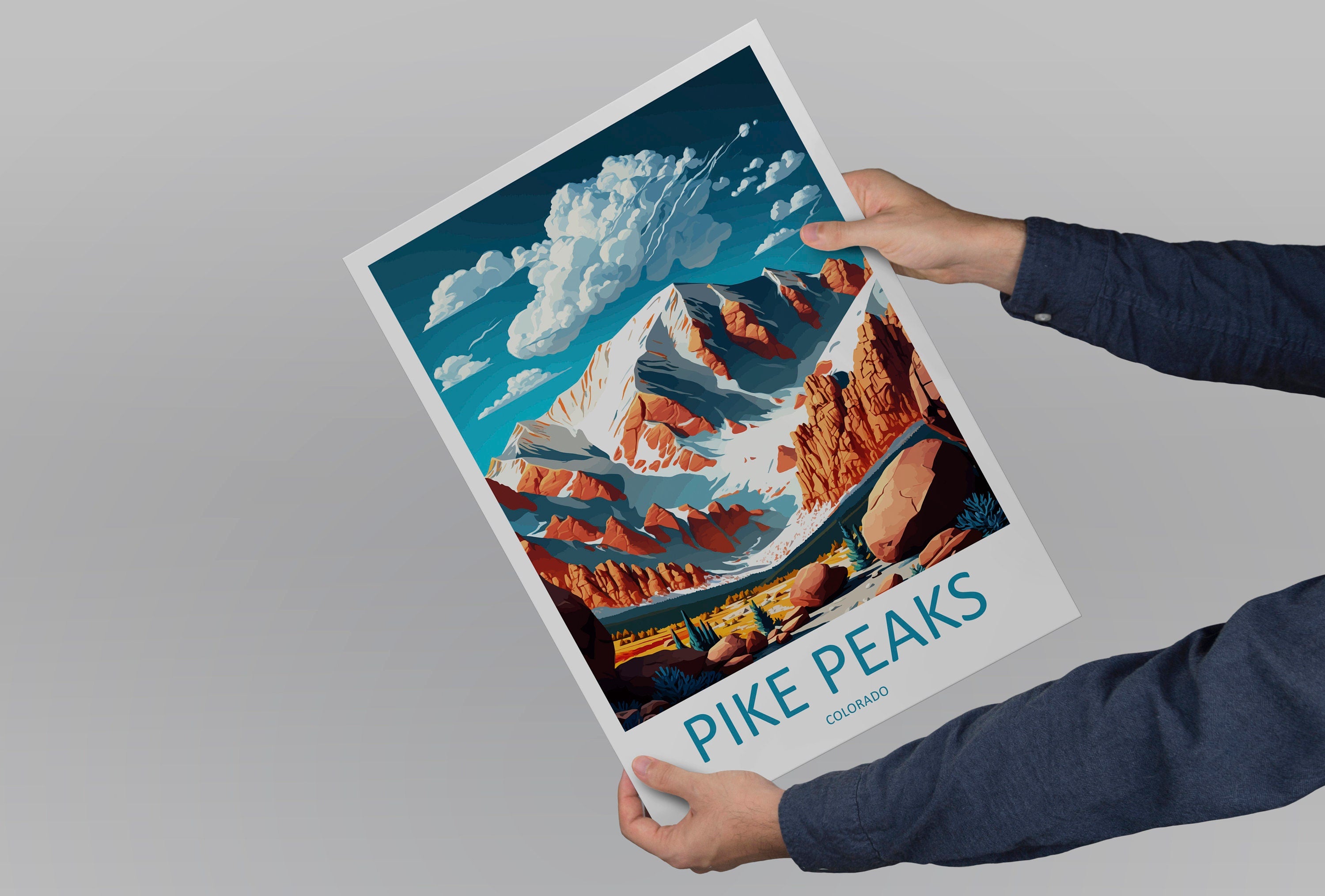 Pike Peaks Travel Print Wall Art Pike Peaks Wall Hanging Home Décor Pike Peaks Gift Art Lovers Colorado Art Gift Lover Print For Pike Peaks