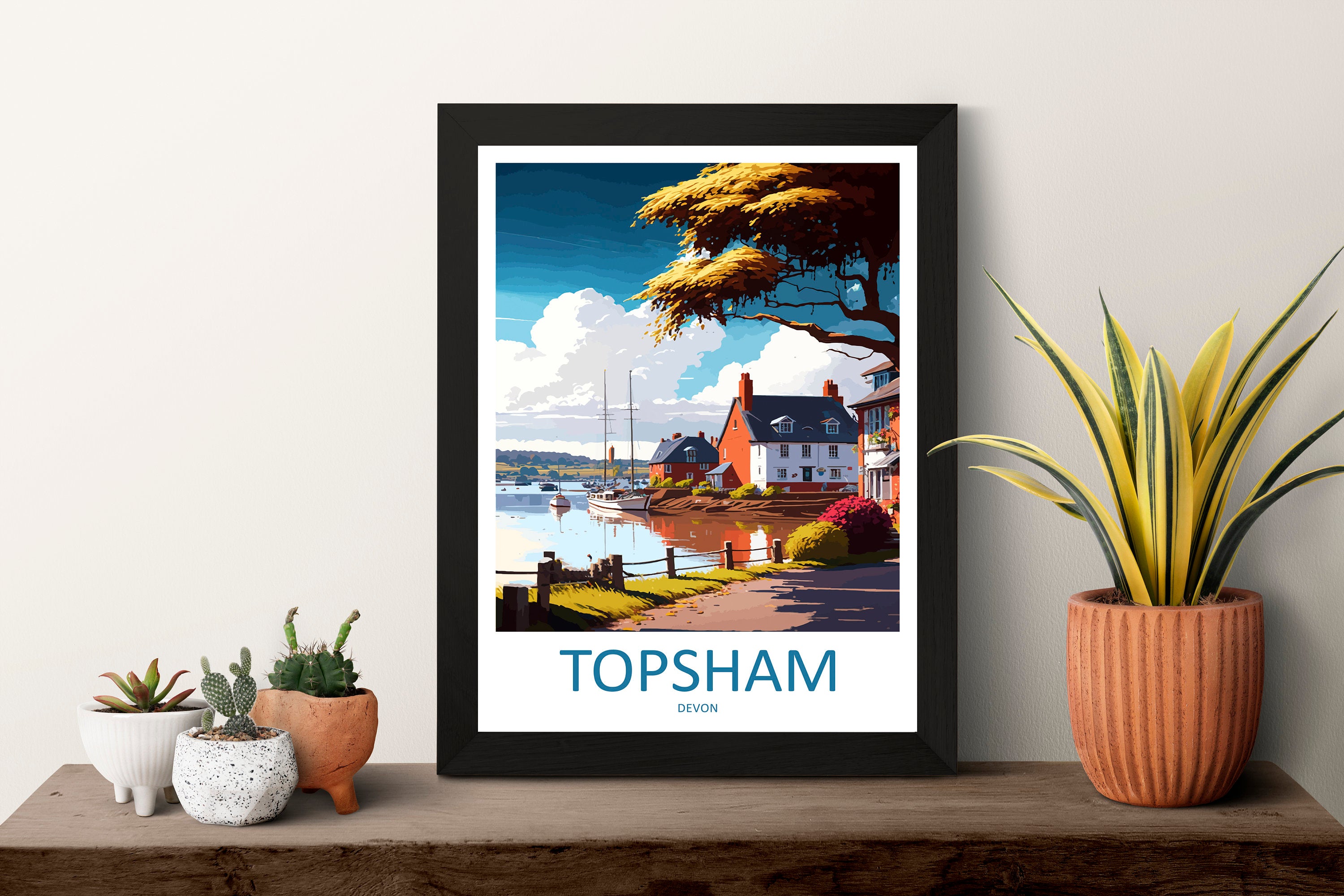 Topsham Travel Print Wall Art Topsham Wall Hanging Home Décor Topsham Gift Art Lovers England Art Lover Gift Topsham Art