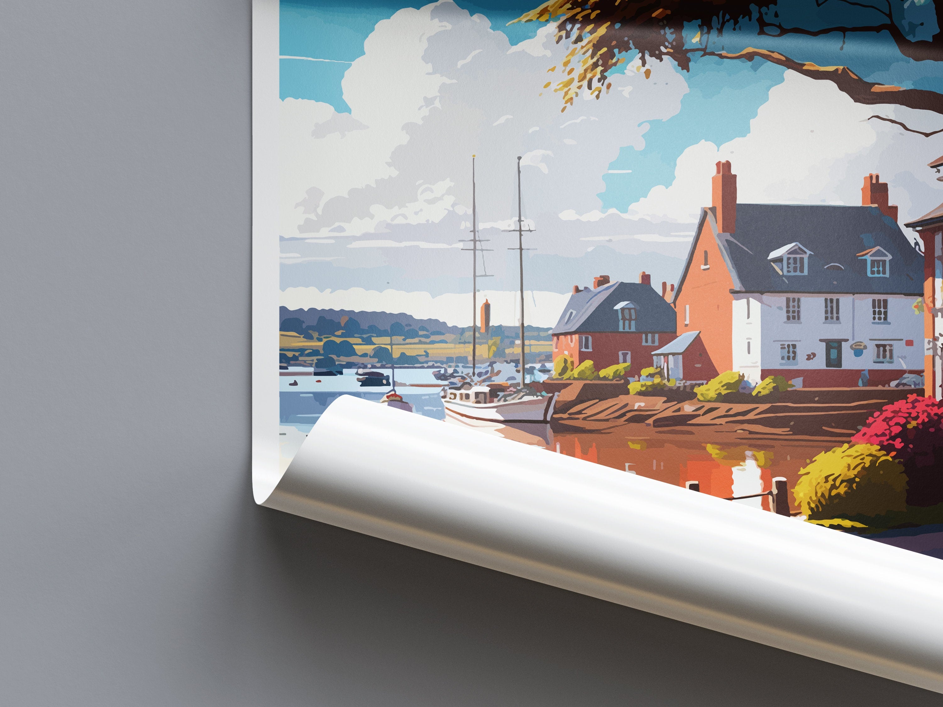 Topsham Travel Print Wall Art Topsham Wall Hanging Home Décor Topsham Gift Art Lovers England Art Lover Gift Topsham Art