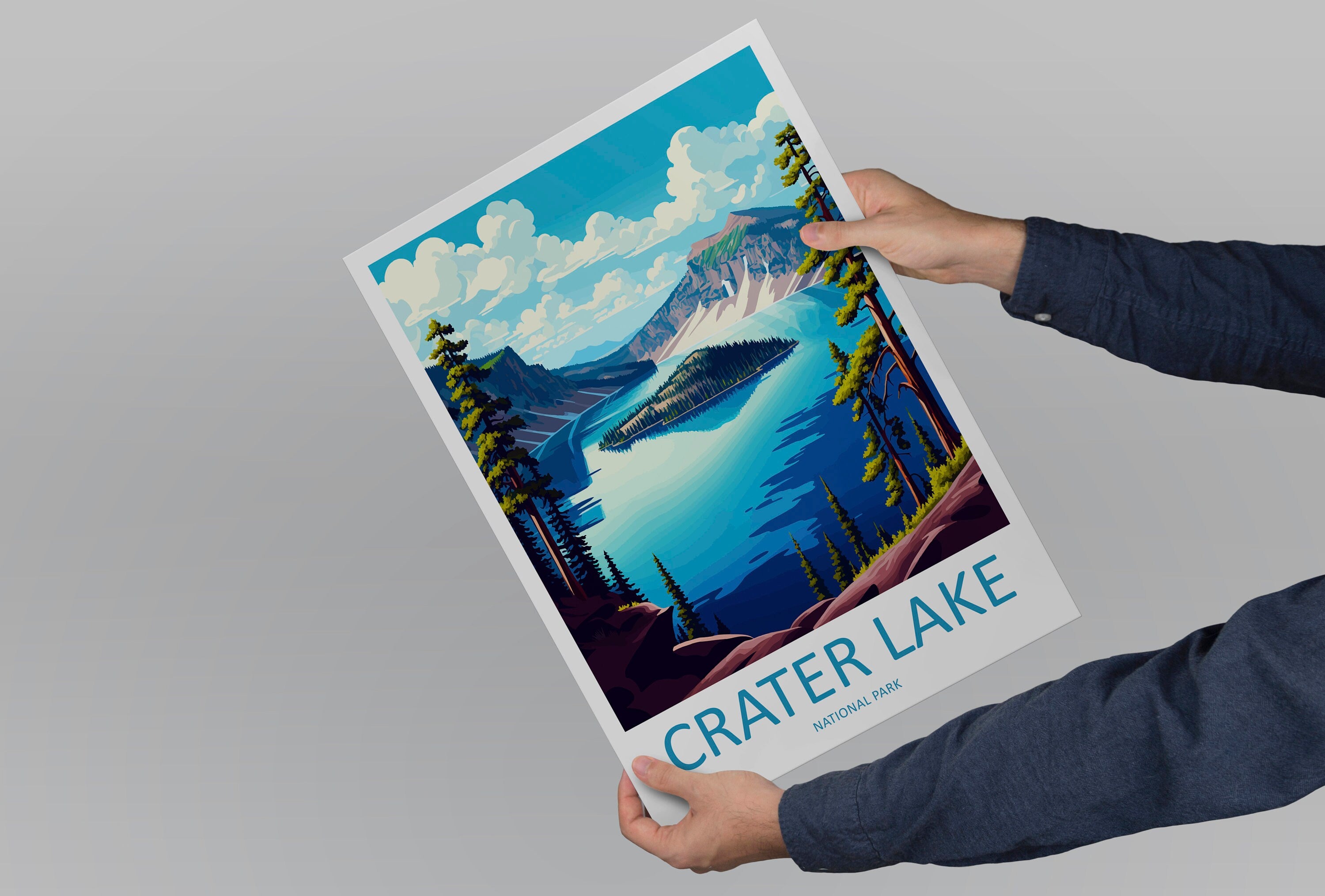 Crater Lake National Park Travel Print Wall Art Crater Lake National Park Wall Hanging Home Décor Crater Lake National Park Gift Art