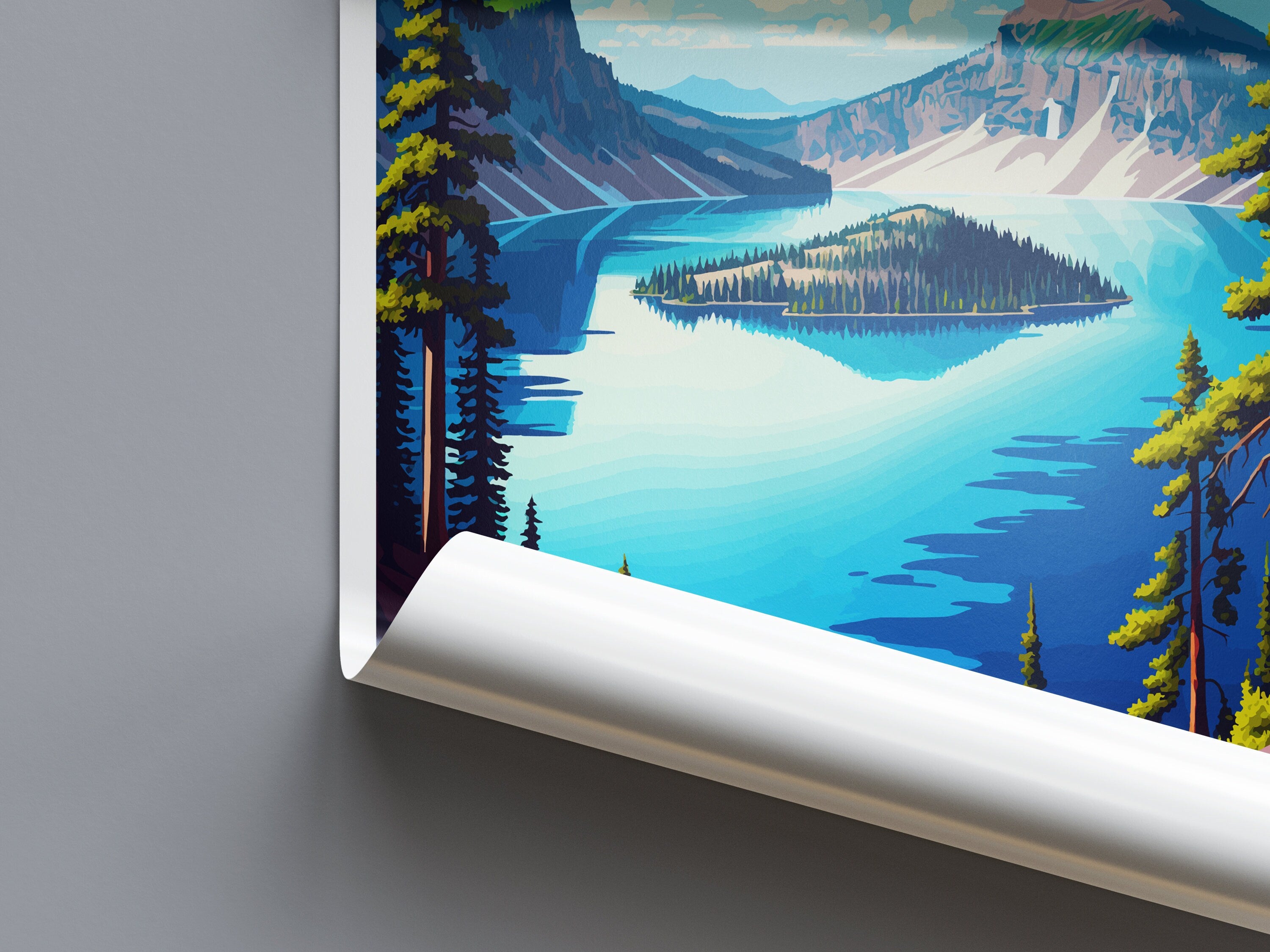 Crater Lake National Park Travel Print Wall Art Crater Lake National Park Wall Hanging Home Décor Crater Lake National Park Gift Art