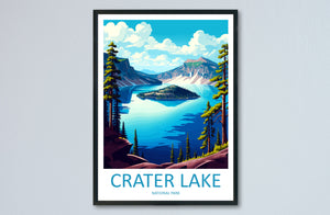 Crater Lake National Park Travel Print Wall Art Crater Lake National Park Wall Hanging Home Décor Crater Lake National Park Gift Art