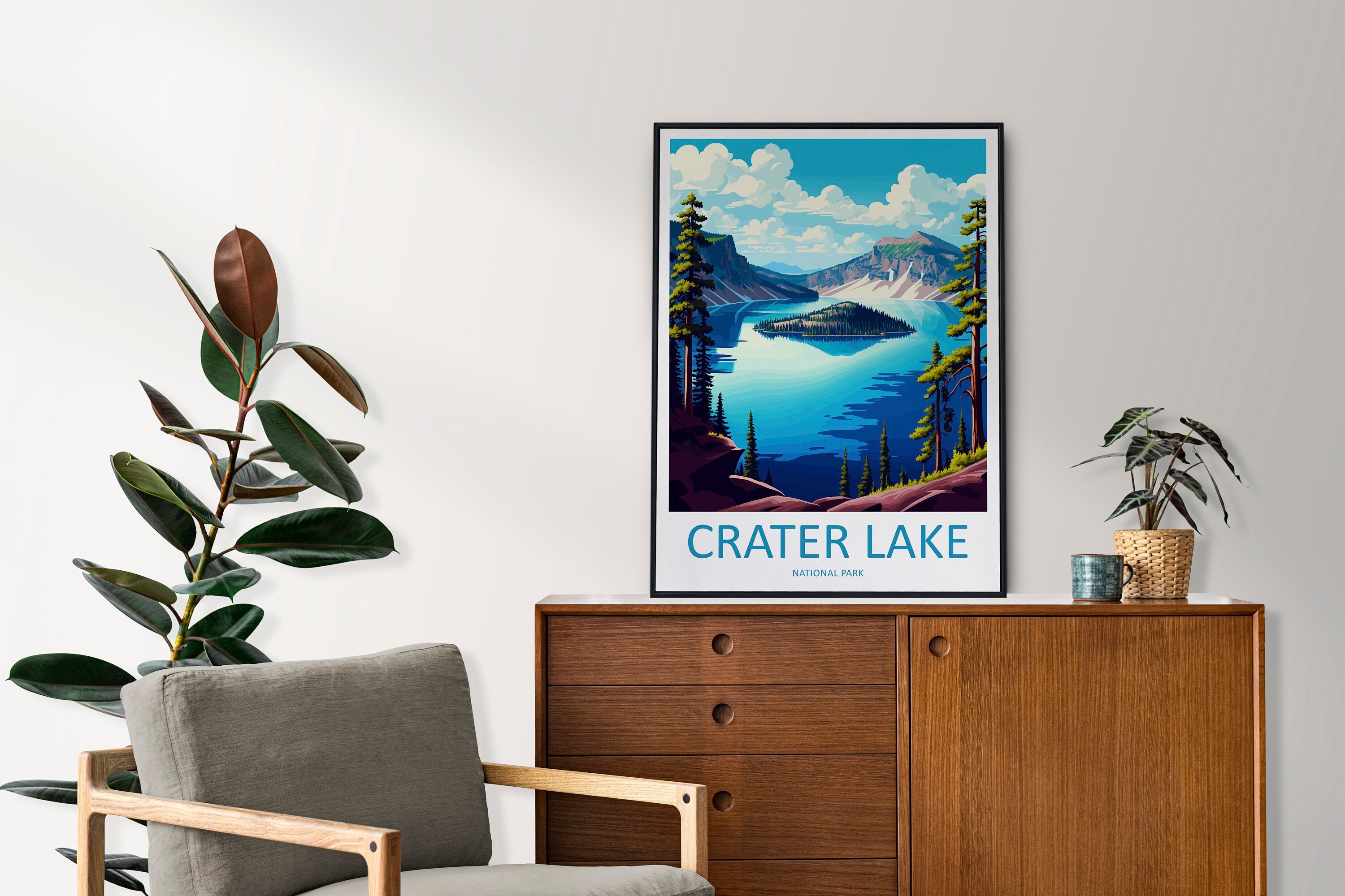 Crater Lake National Park Travel Print Wall Art Crater Lake National Park Wall Hanging Home Décor Crater Lake National Park Gift Art