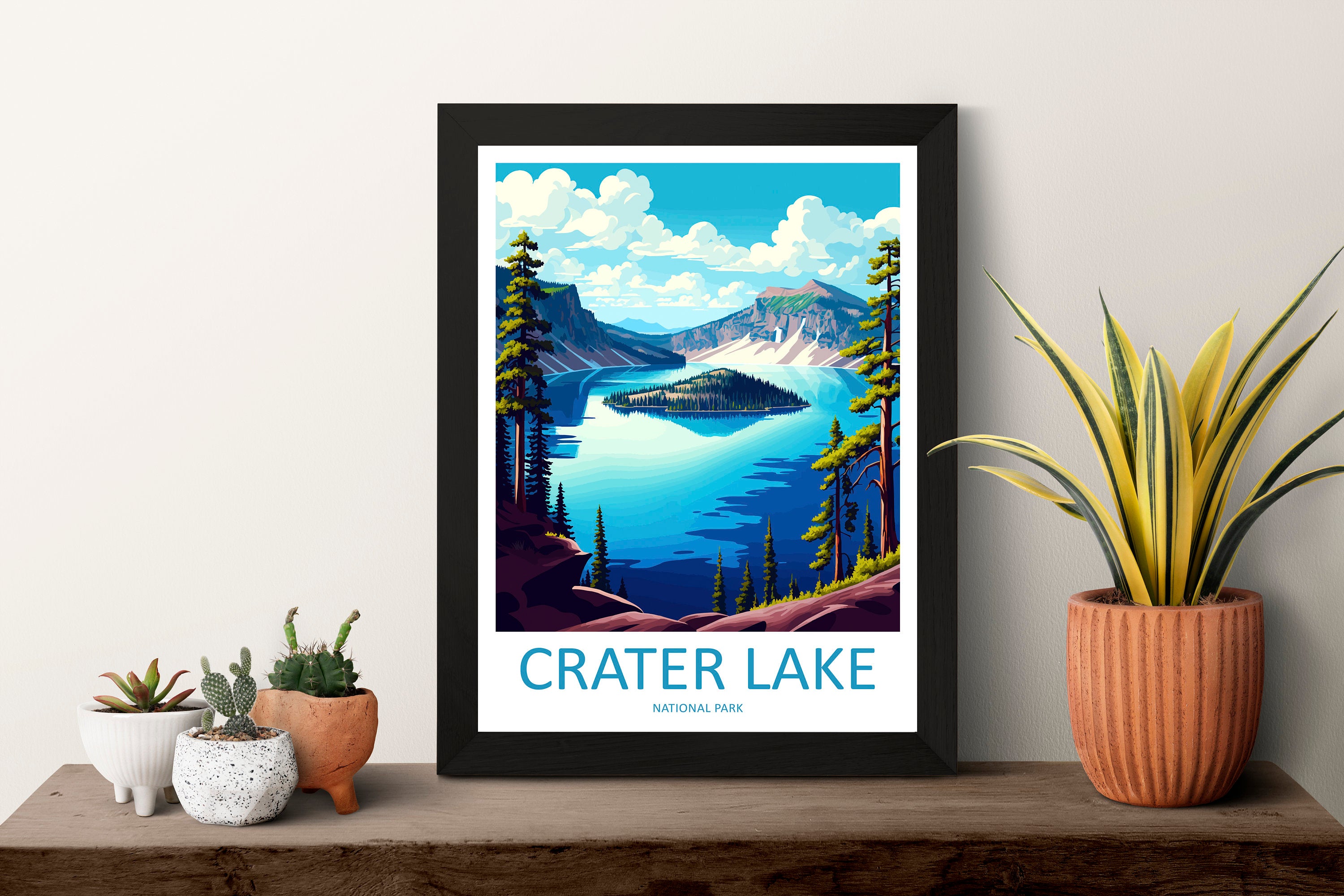 Crater Lake National Park Travel Print Wall Art Crater Lake National Park Wall Hanging Home Décor Crater Lake National Park Gift Art