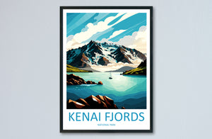 Kenai Fjords National Park Travel Print Wall Art Kenai Fjords National Park Wall Hanging Home Décor Kenai Fjords National Park Gift Art