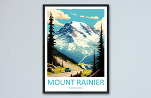 Mount Rainier National Park Travel Print Wall Art Mount Rainier National Park Wall Hanging Home Décor Mount Rainier National Park Gift Art