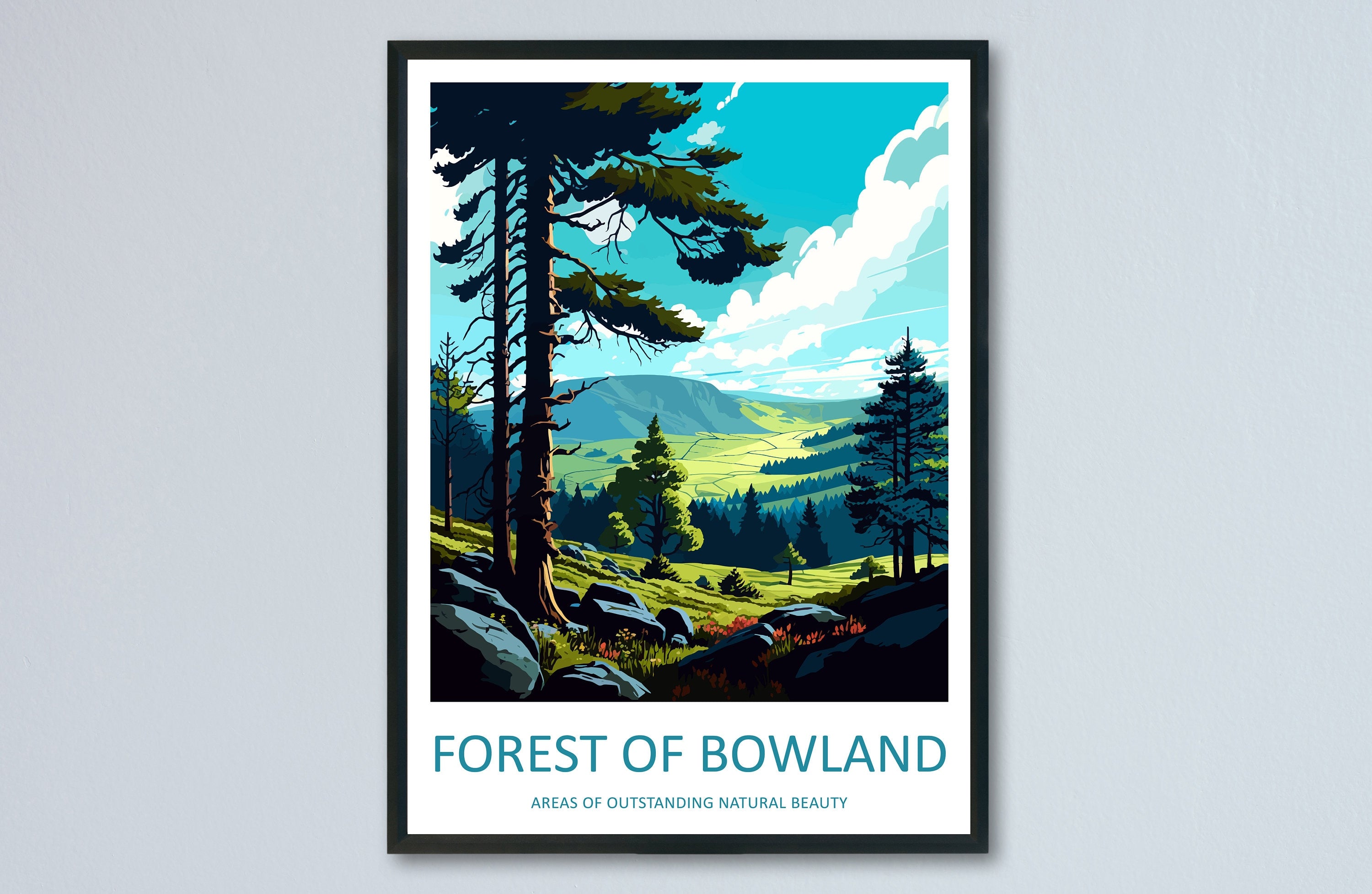 Forest Of Bowland Travel Print Wall Art Forest Of Bowland Wall Hanging Home Decor Forest Of Bowland Gift Art Lovers Wall Art ANOB Travel Art
