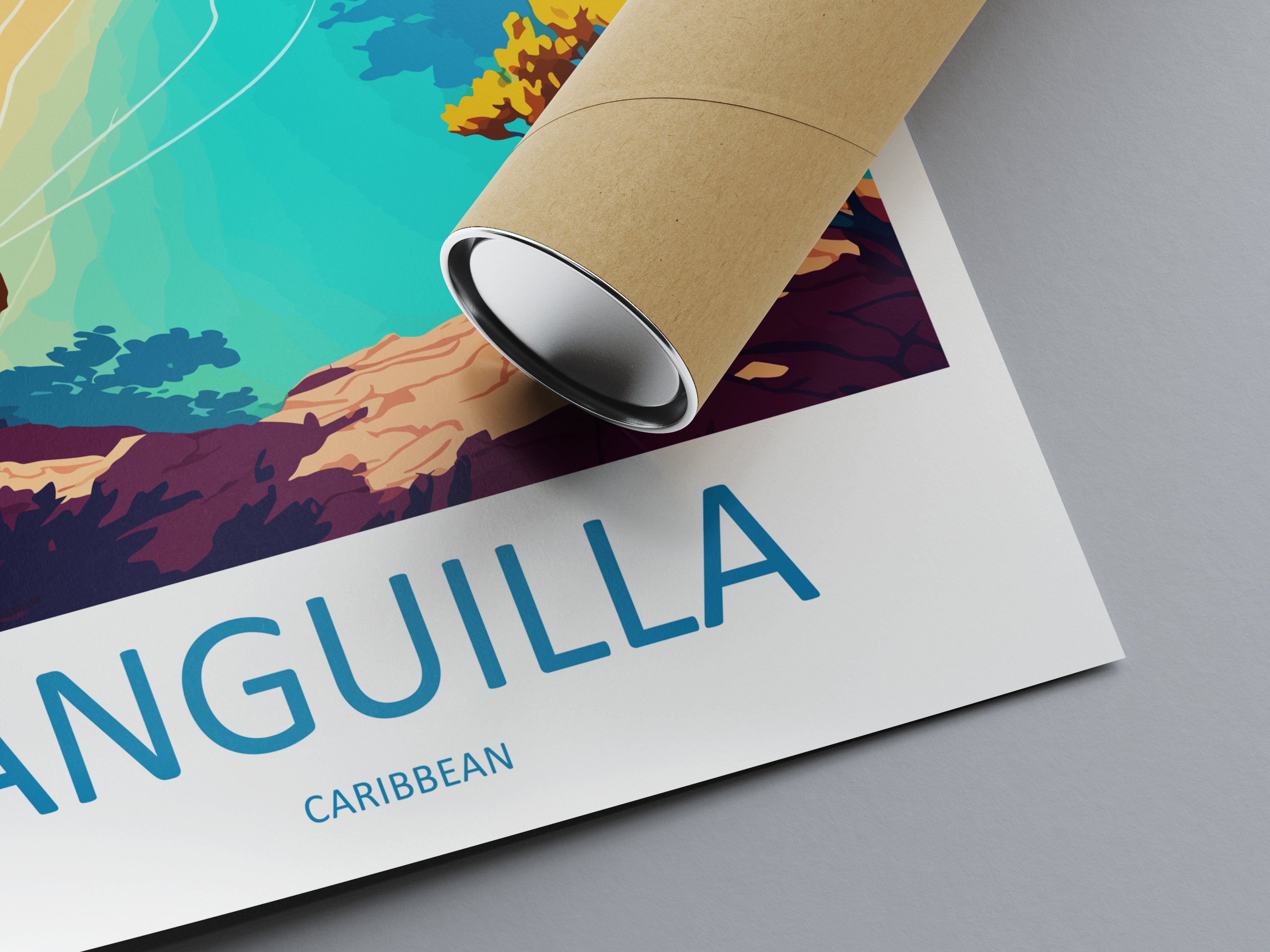 Anguilla Travel Print Wall Art Anguilla Wall Hanging Home Décor Anguilla Gift Art Lovers Wall Art Caribbean Travel Print Anguilla Decor