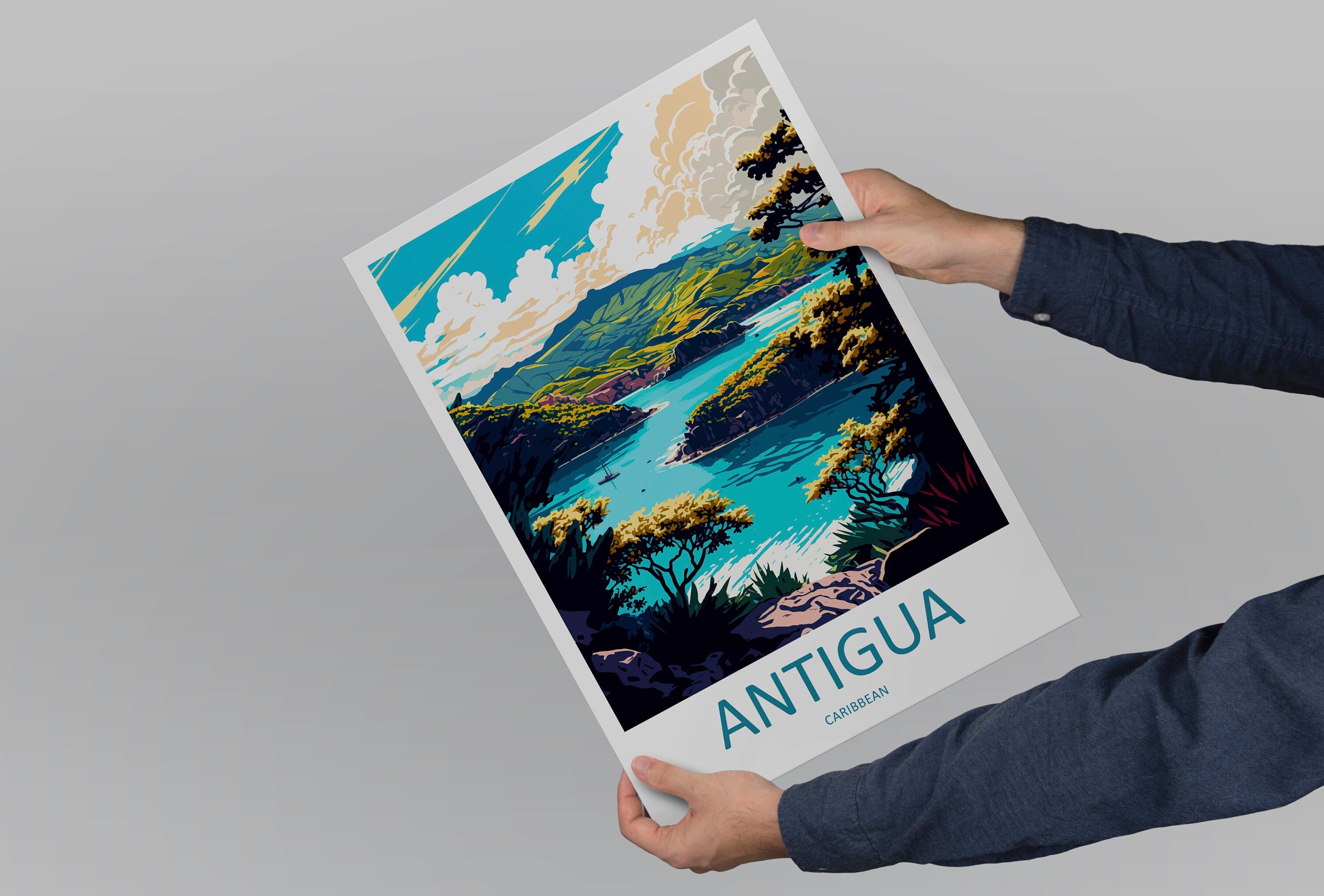 Antigua Travel Print Wall Art Antigua Wall Hanging Home Décor Antigua Gift Art Lovers Wall Art Caribbean Travel Print Antigua Decor