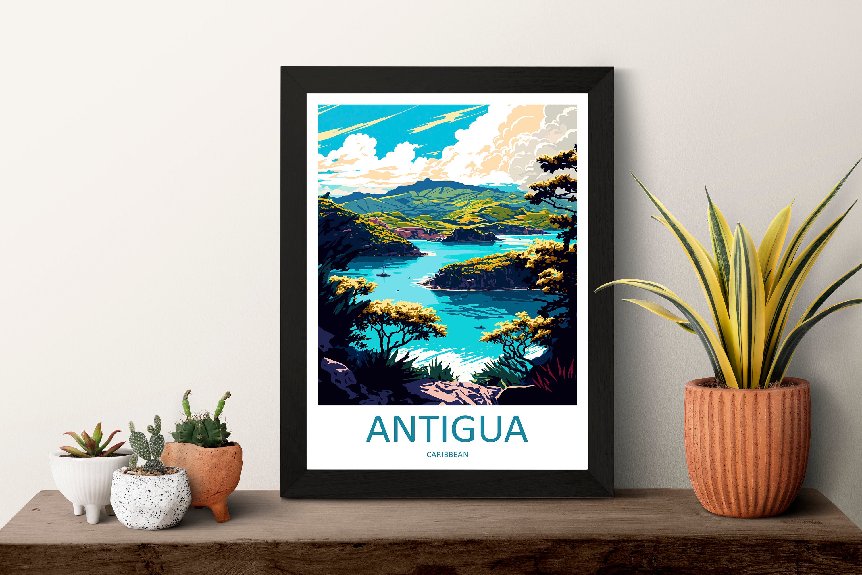 Antigua Travel Print Wall Art Antigua Wall Hanging Home Décor Antigua Gift Art Lovers Wall Art Caribbean Travel Print Antigua Decor