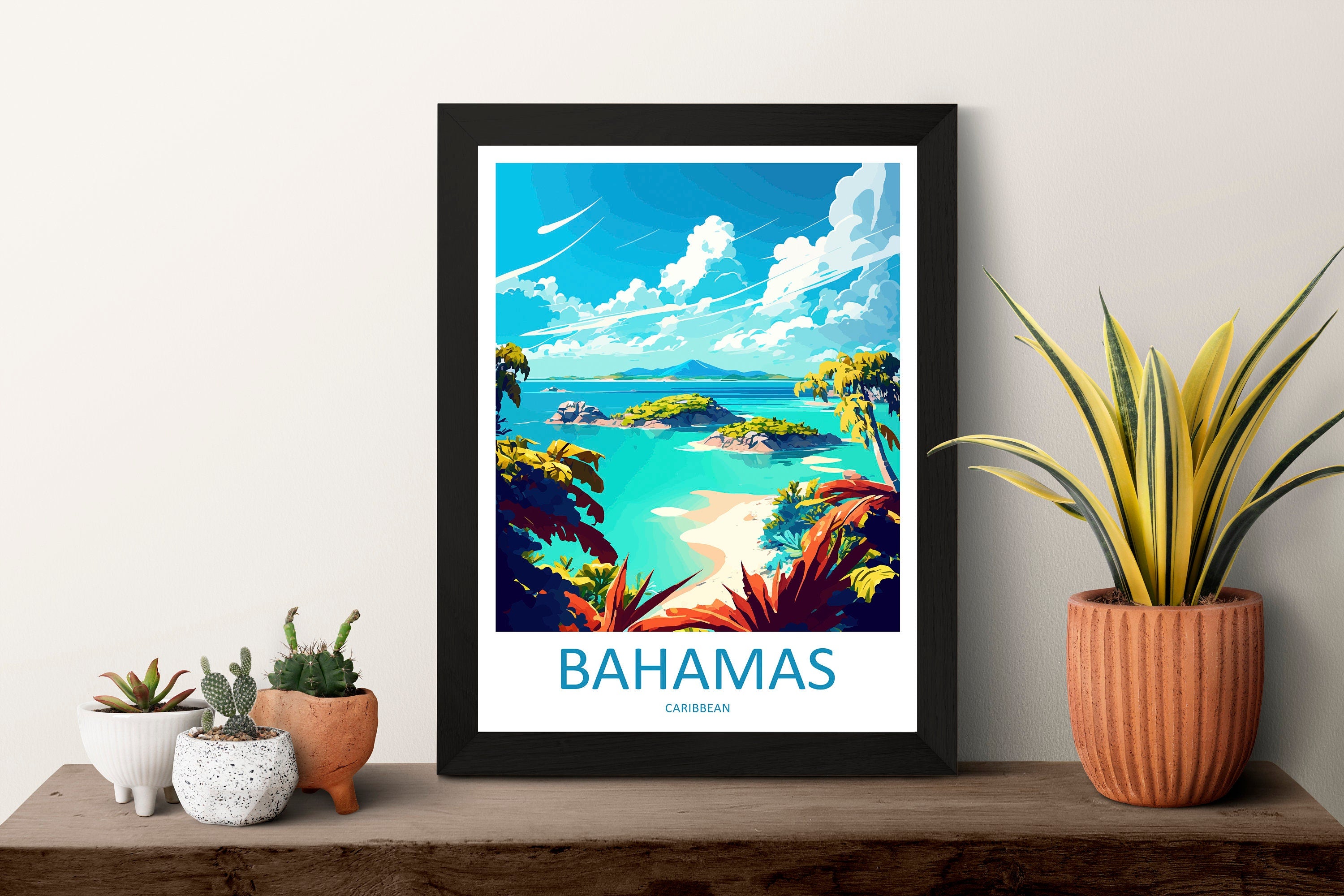 Bahamas Travel Print Wall Art Bahamas Wall Hanging Home Décor Bahamas Gift Art Lovers Wall Art Caribbean Travel Print Bahamas Decor