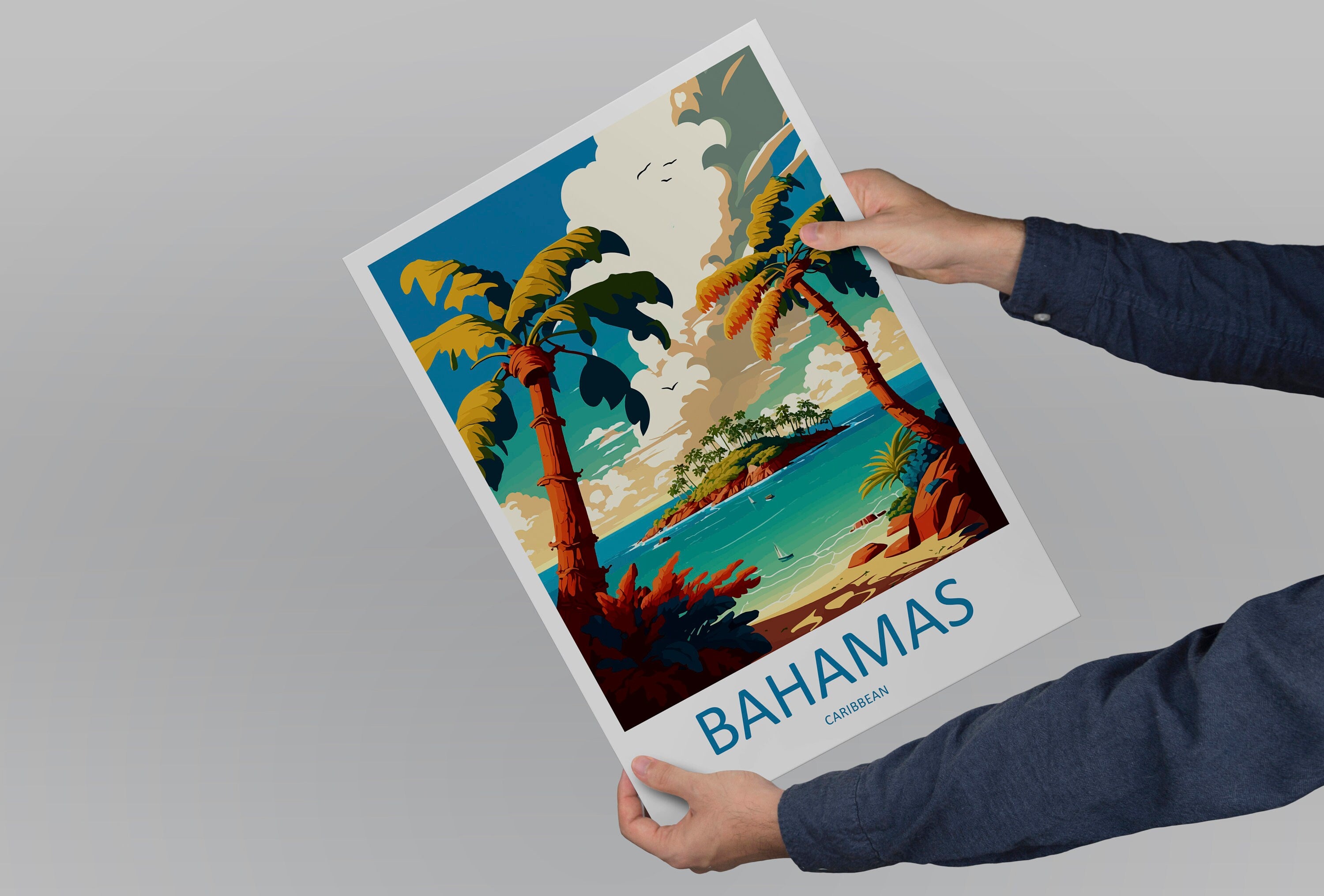 Bahamas Travel Print Wall Art Bahamas Wall Hanging Home Décor Bahamas Gift Art Lovers Wall Art Caribbean Travel Print Bahamas Decor