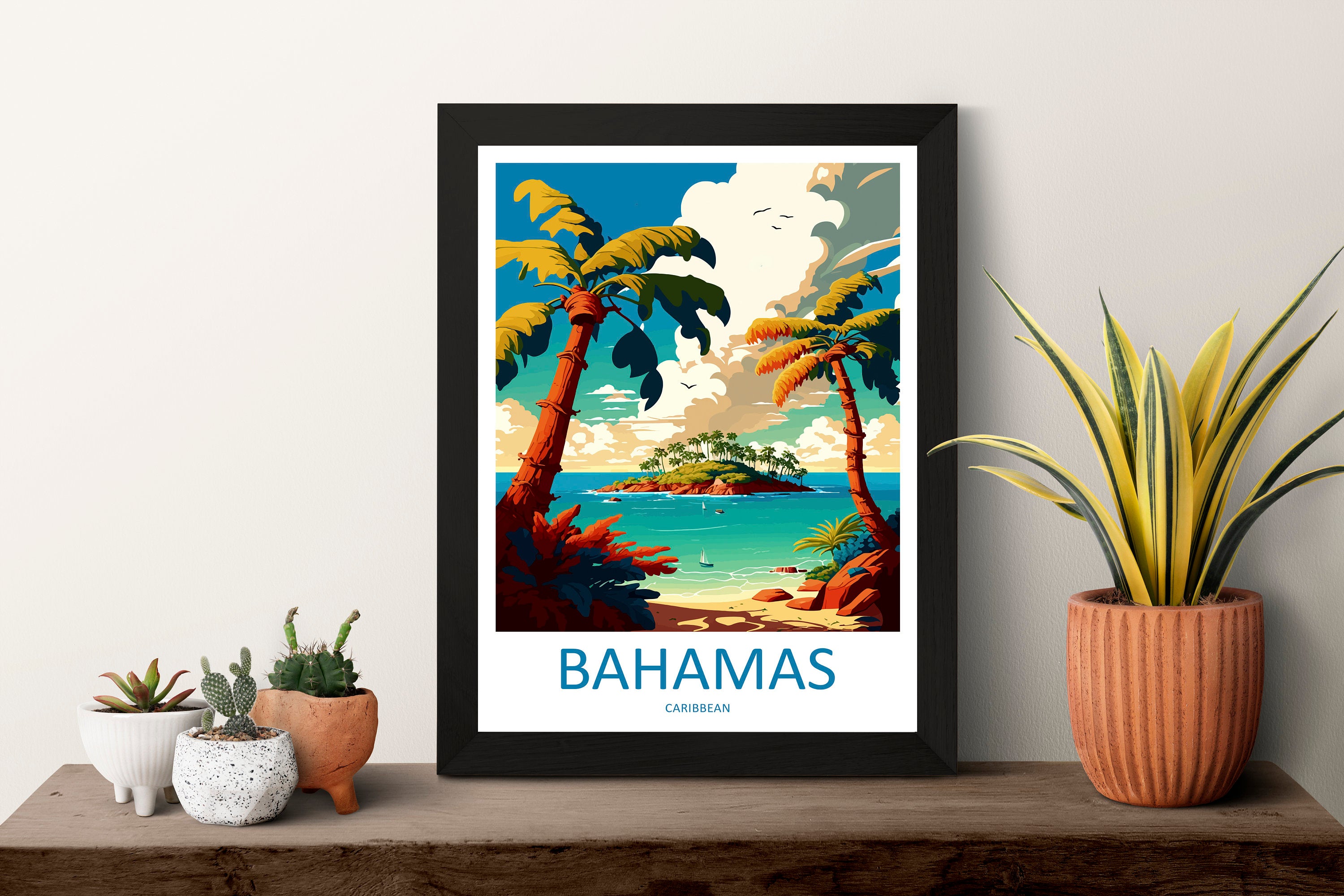 Bahamas Travel Print Wall Art Bahamas Wall Hanging Home Décor Bahamas Gift Art Lovers Wall Art Caribbean Travel Print Bahamas Decor