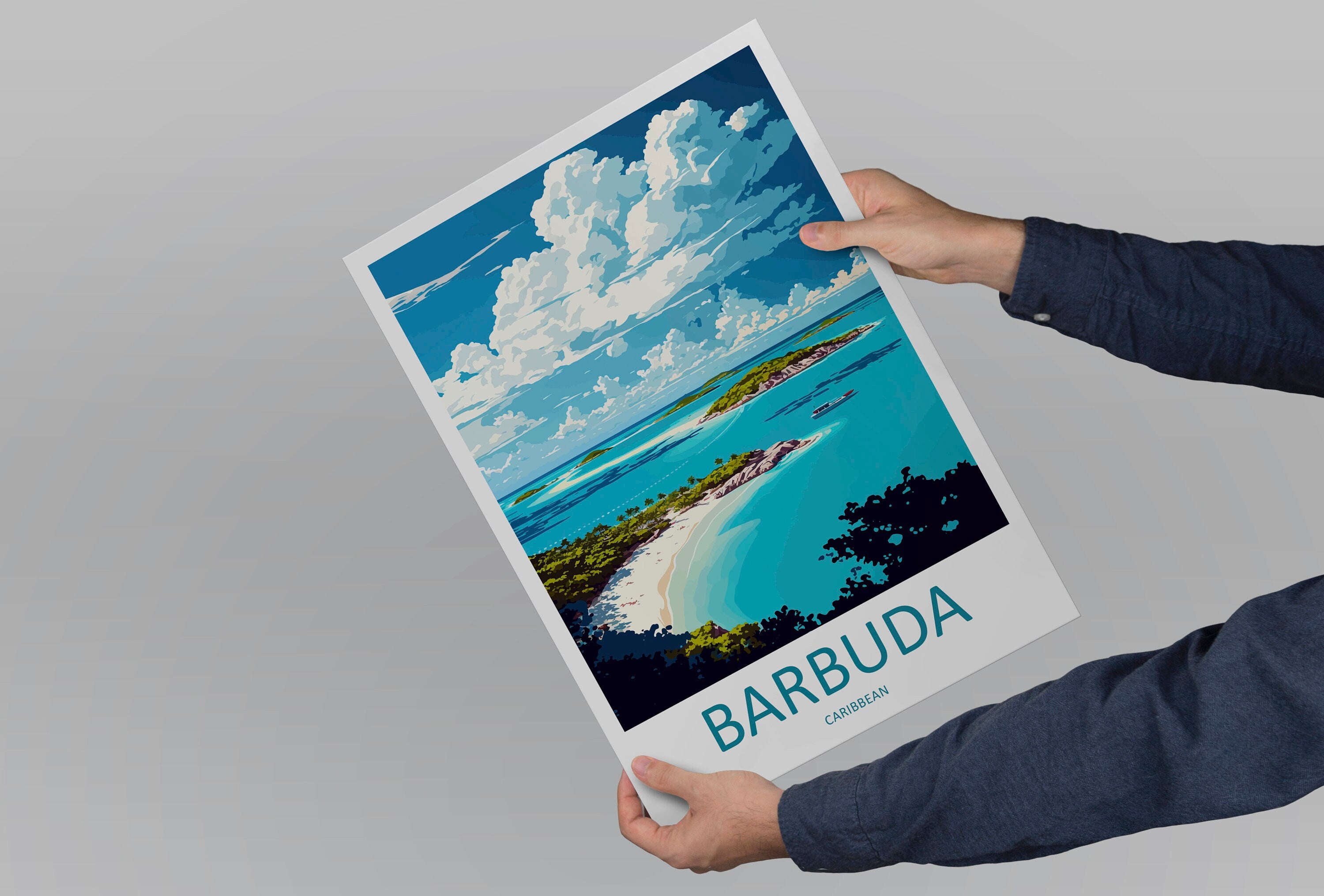 Barbuda Travel Print Wall Art Barbuda Wall Hanging Home Décor Barbuda Gift Art Lovers Wall Art Caribbean Travel Print Barbuda Decor