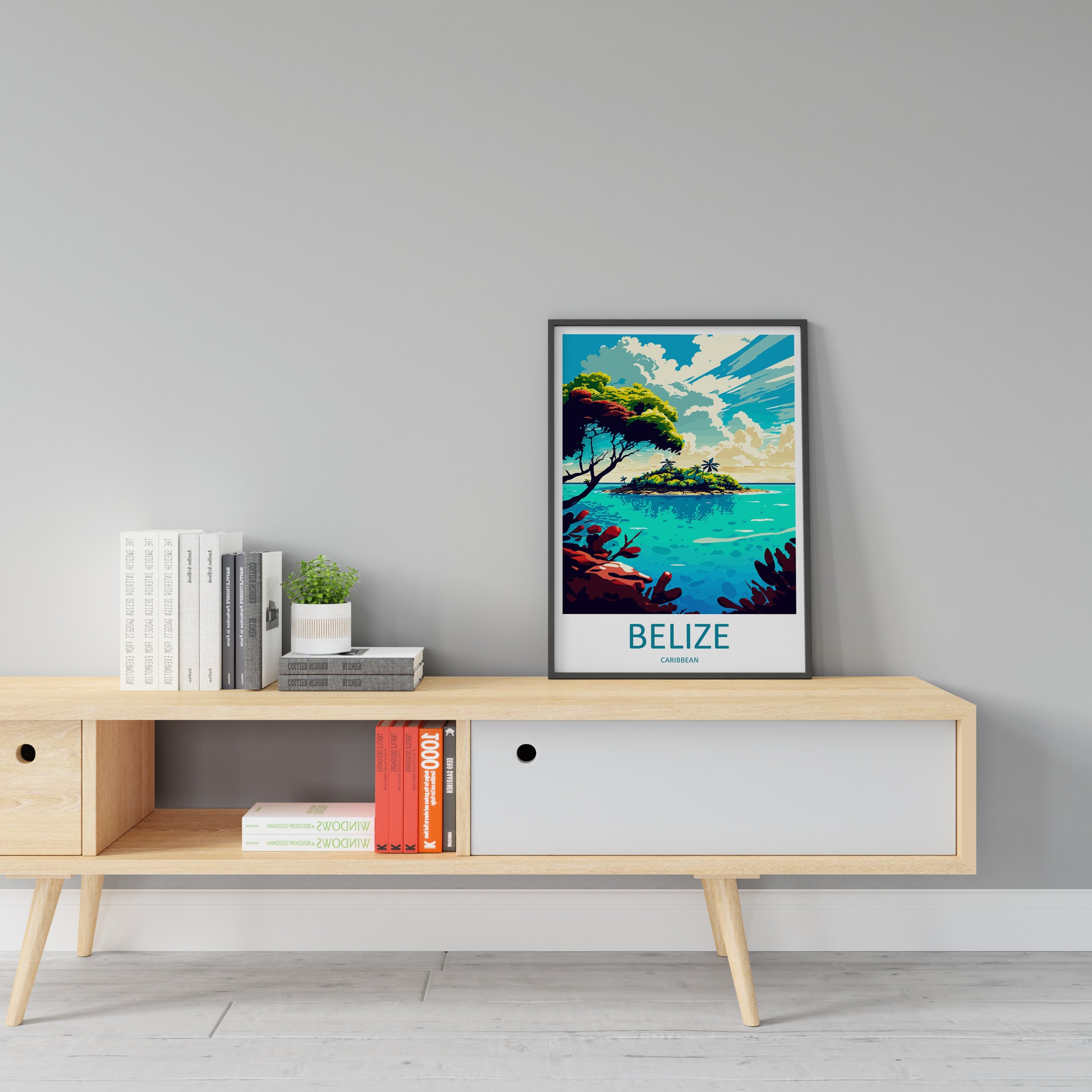 Belize Travel Print Wall Art Belize Wall Hanging Home Décor Belize Gift Art Lovers Wall Art Caribbean Travel Print Belize Decor